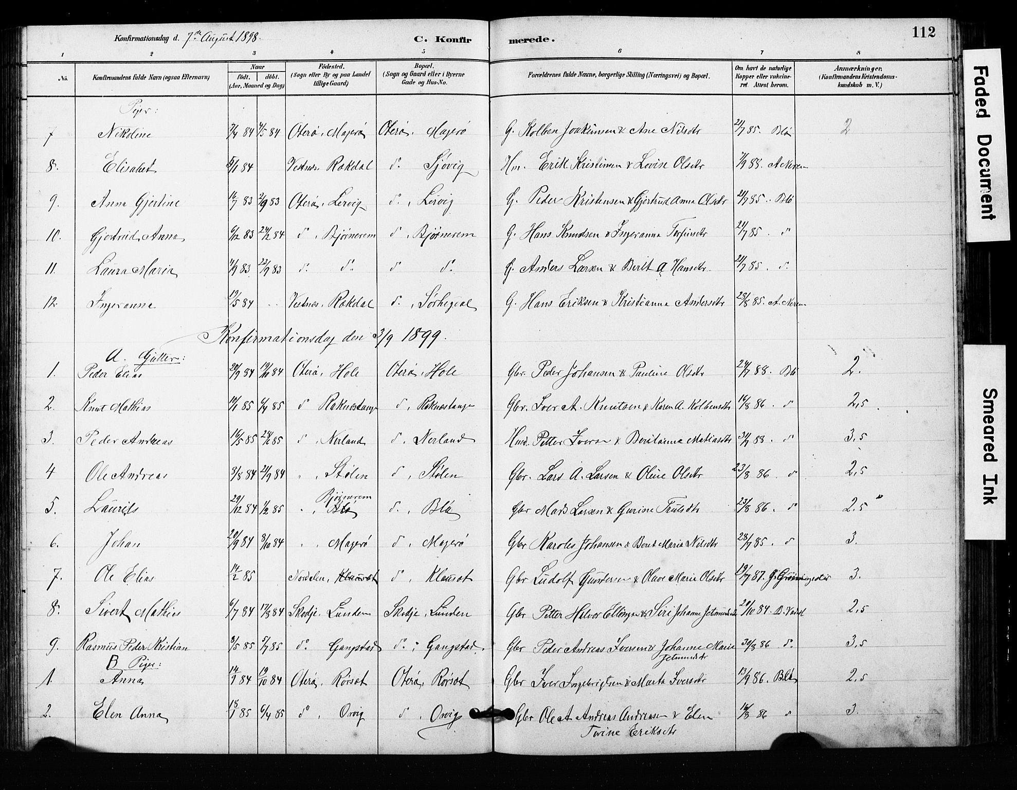 Ministerialprotokoller, klokkerbøker og fødselsregistre - Møre og Romsdal, SAT/A-1454/563/L0737: Parish register (copy) no. 563C01, 1878-1916, p. 112