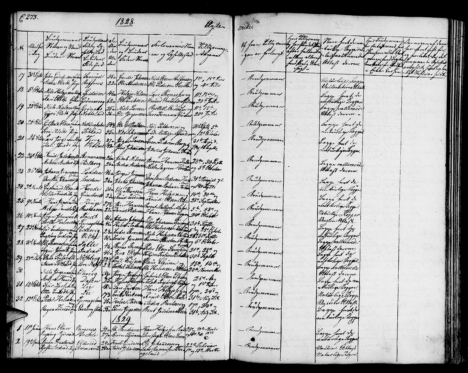 Finnås sokneprestembete, SAB/A-99925/H/Ha/Haa/Haaa/L0005: Parish register (official) no. A 5, 1823-1835, p. 273