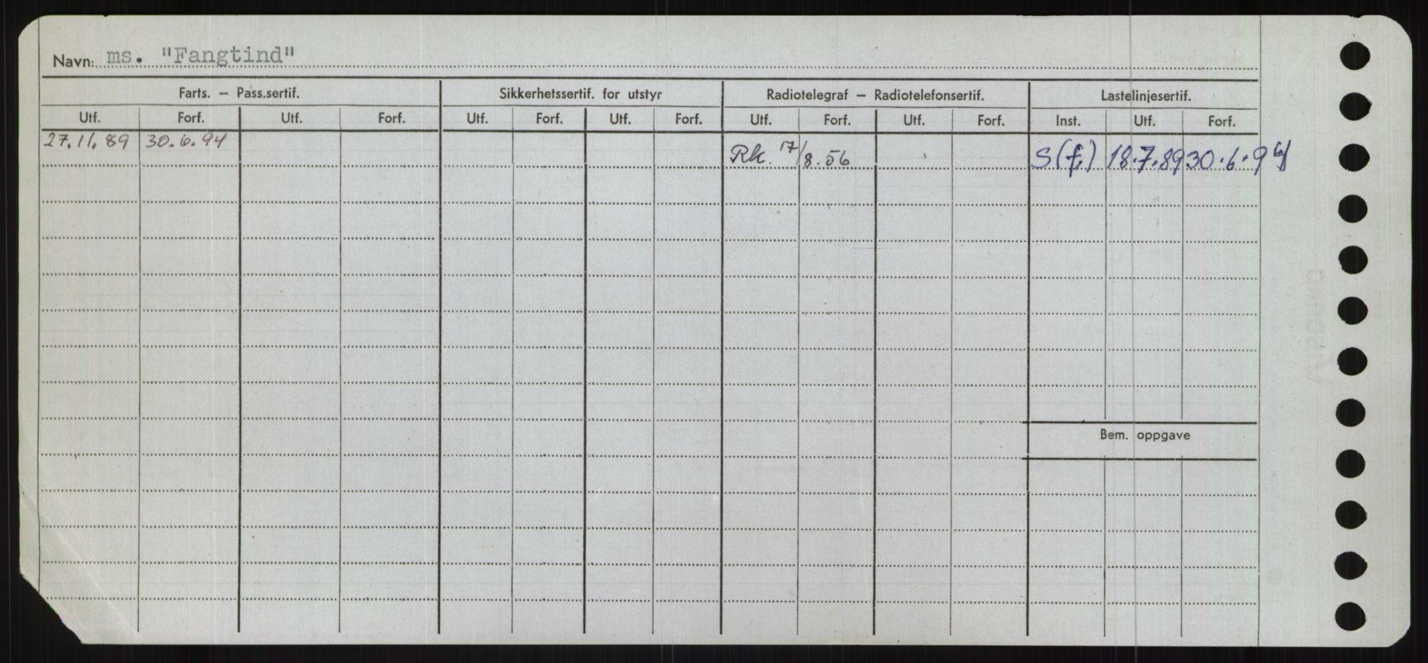 Sjøfartsdirektoratet med forløpere, Skipsmålingen, RA/S-1627/H/Ha/L0002/0001: Fartøy, Eik-Hill / Fartøy, Eik-F, p. 294