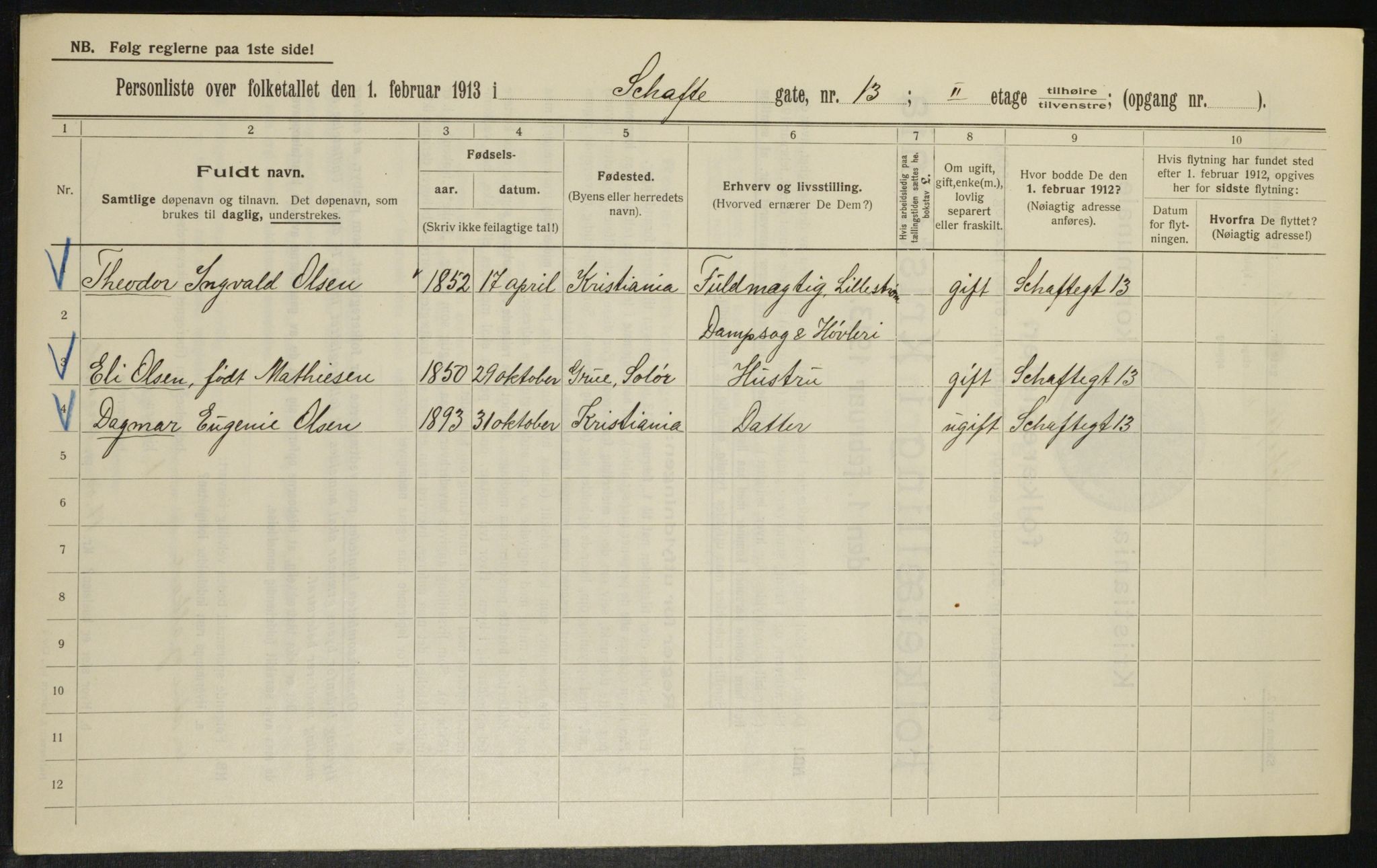 OBA, Municipal Census 1913 for Kristiania, 1913, p. 89427