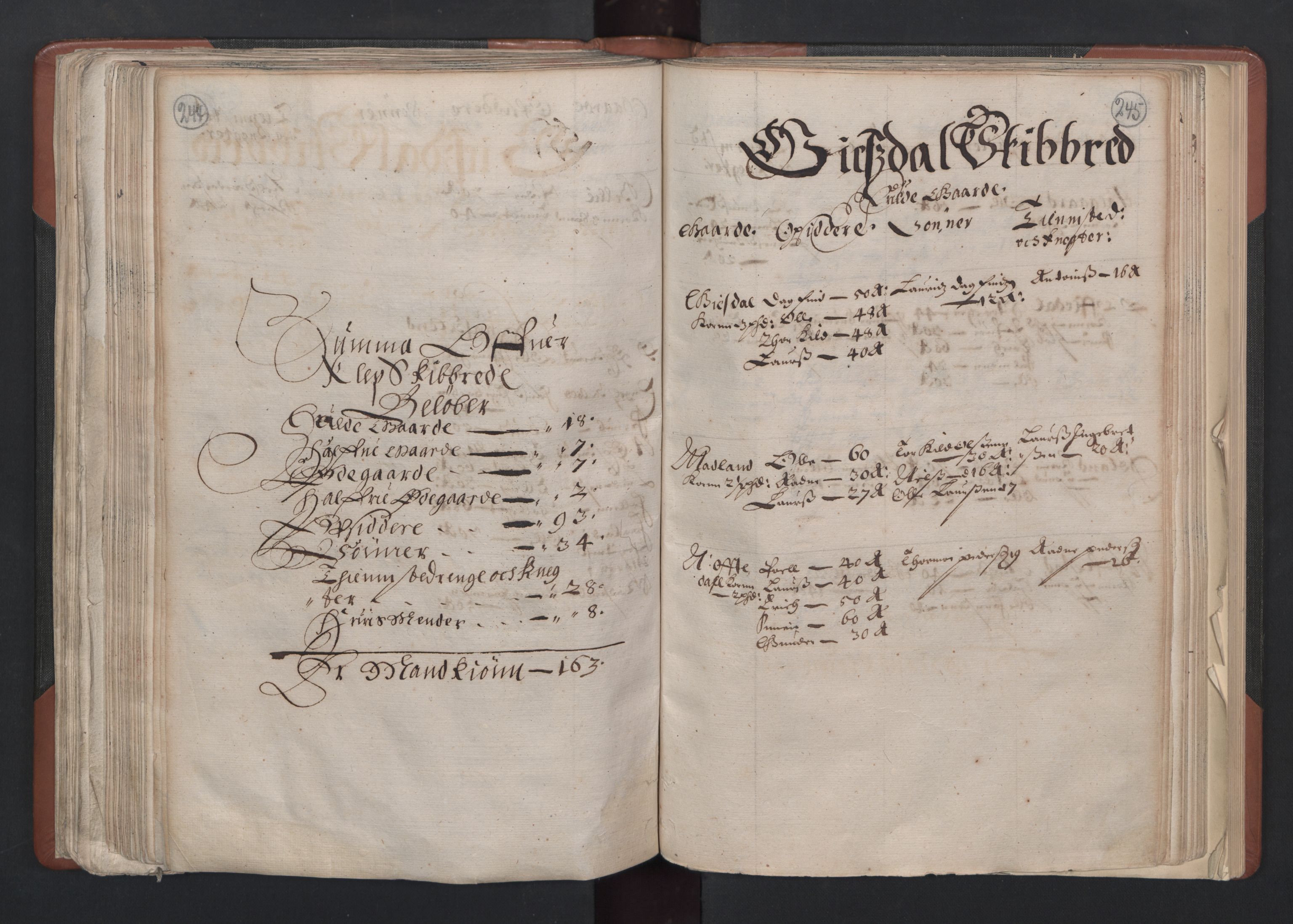 RA, Bailiff's Census 1664-1666, no. 11: Jæren and Dalane fogderi, 1664, p. 244-245