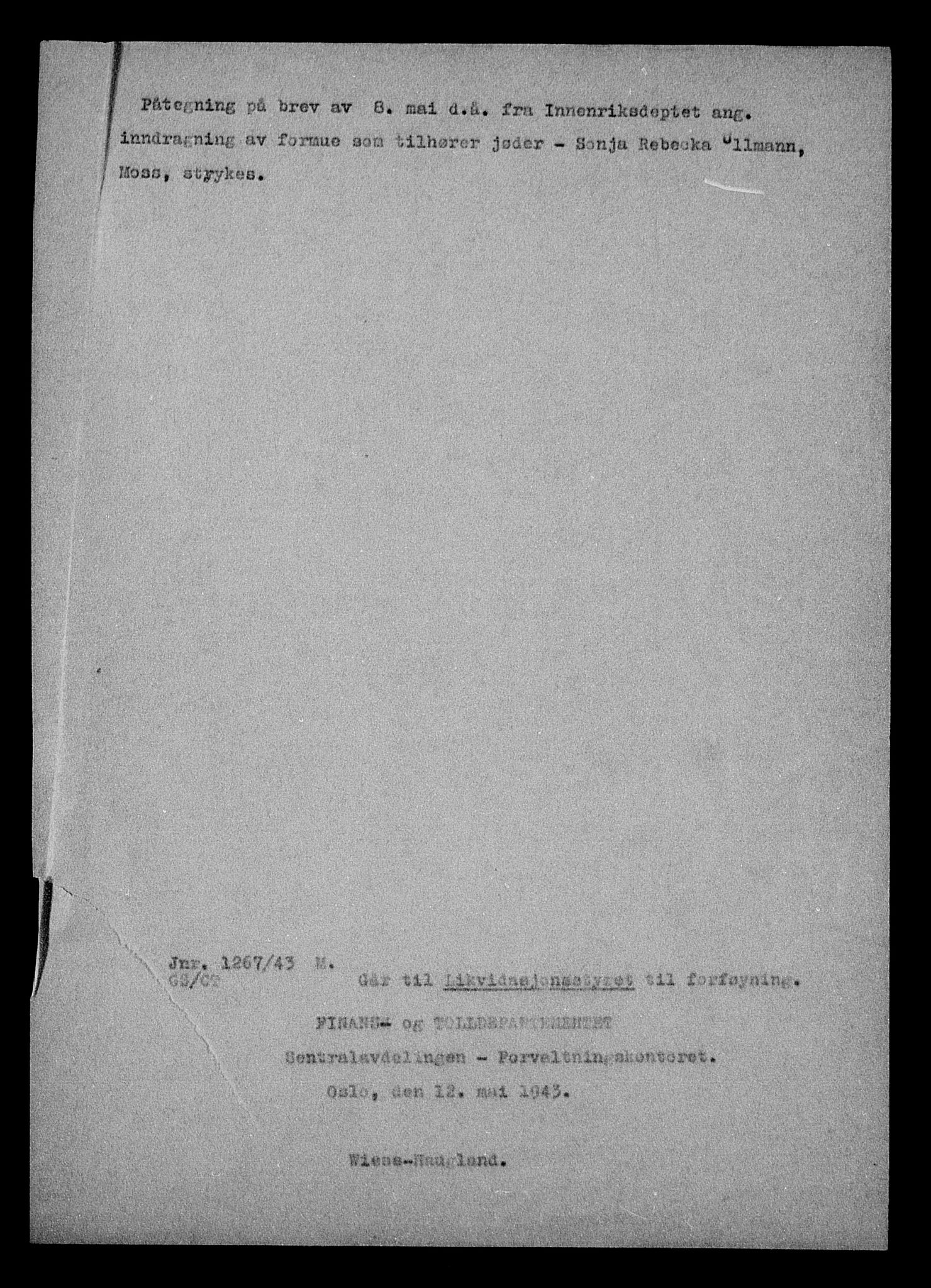 Justisdepartementet, Tilbakeføringskontoret for inndratte formuer, AV/RA-S-1564/H/Hc/Hcd/L1009: --, 1945-1947, p. 6