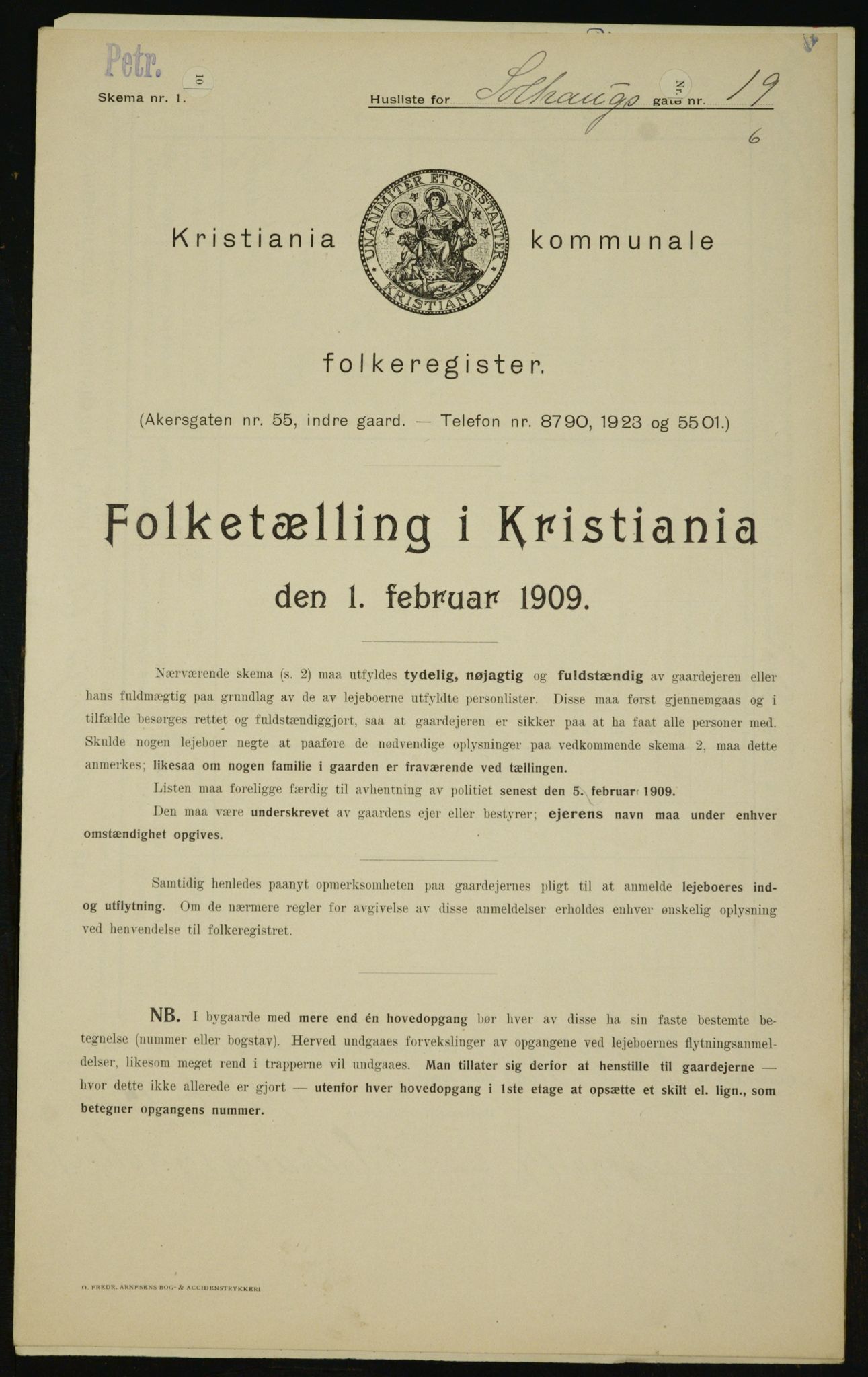 OBA, Municipal Census 1909 for Kristiania, 1909, p. 90231