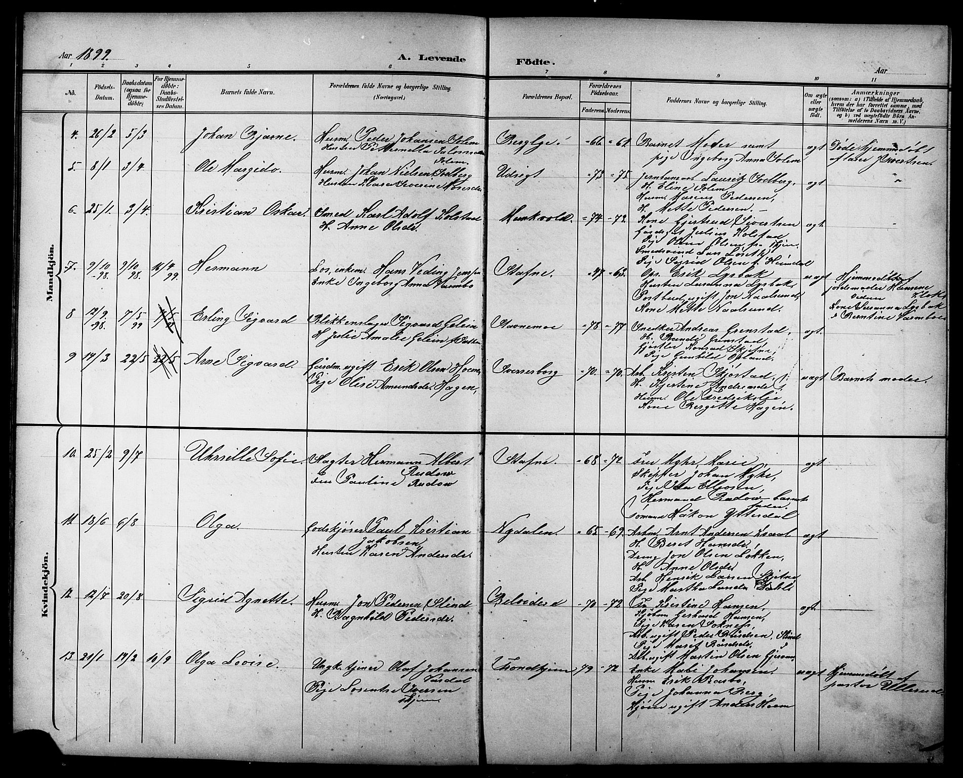 Ministerialprotokoller, klokkerbøker og fødselsregistre - Sør-Trøndelag, AV/SAT-A-1456/611/L0355: Parish register (copy) no. 611C03, 1897-1914