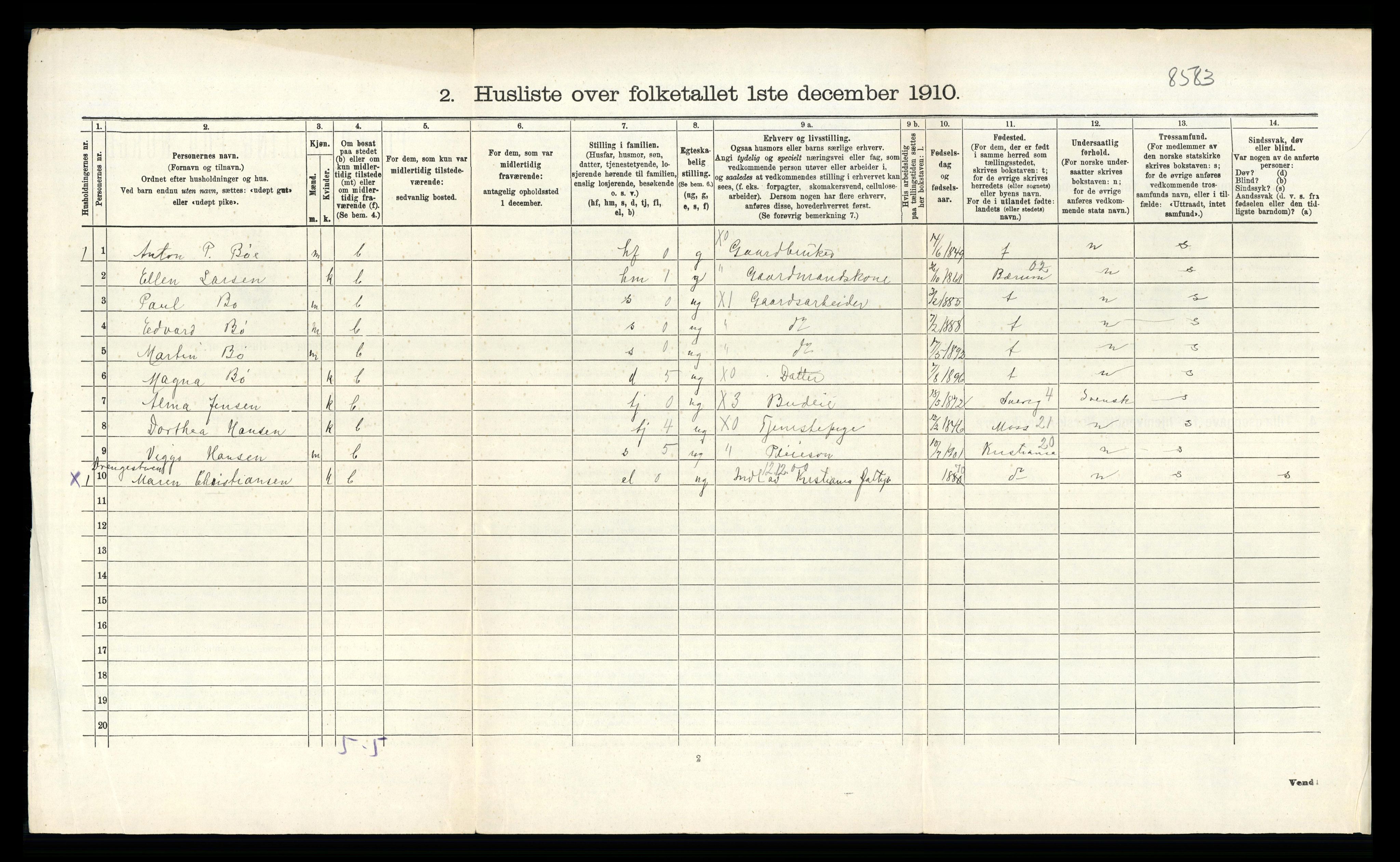 RA, 1910 census for Røyken, 1910, p. 768