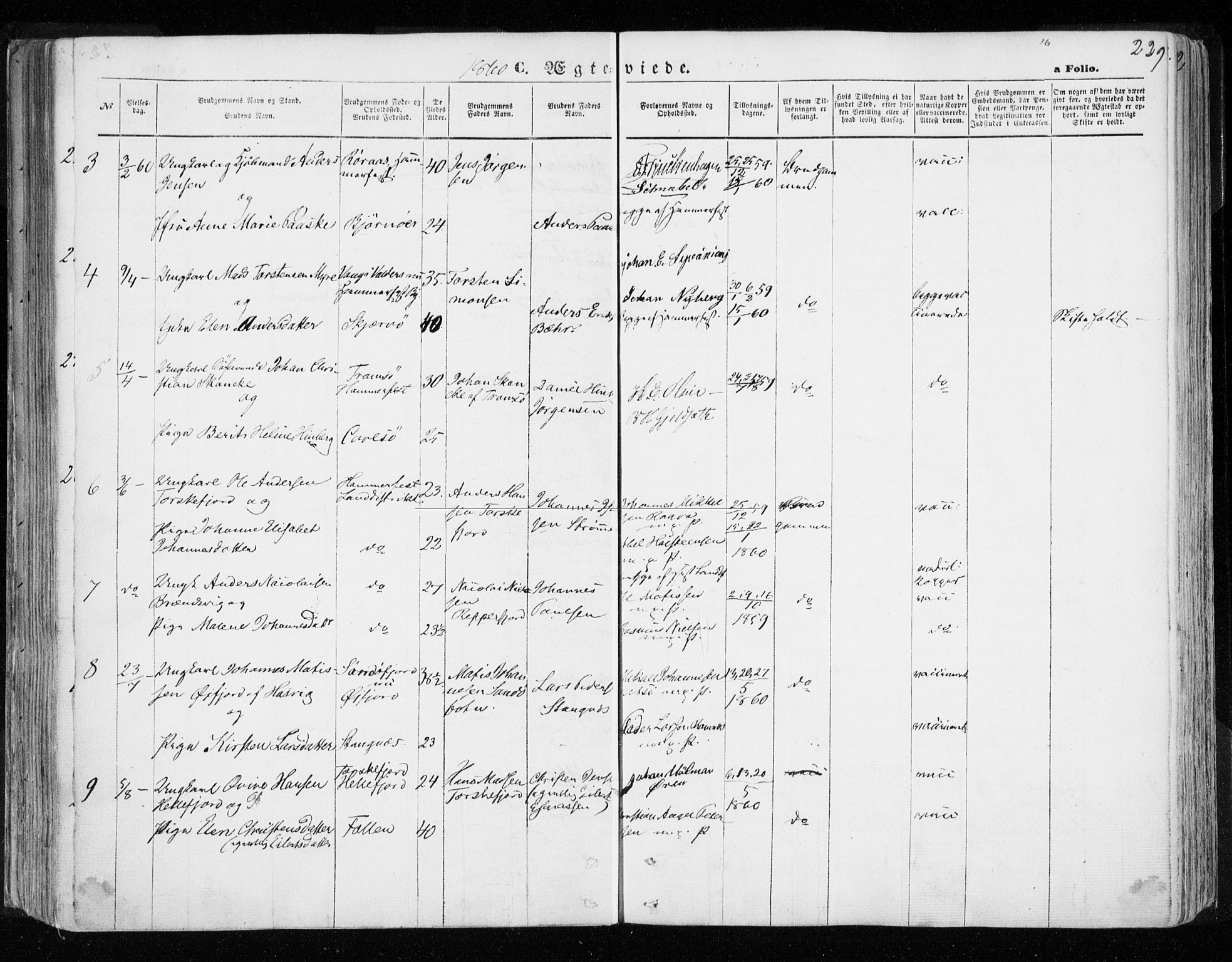 Hammerfest sokneprestkontor, AV/SATØ-S-1347/H/Ha/L0005.kirke: Parish register (official) no. 5, 1857-1869, p. 229