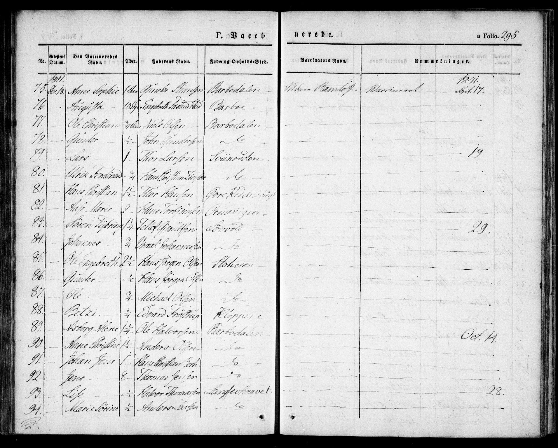 Tromøy sokneprestkontor, AV/SAK-1111-0041/F/Fa/L0004: Parish register (official) no. A 4, 1837-1846, p. 295