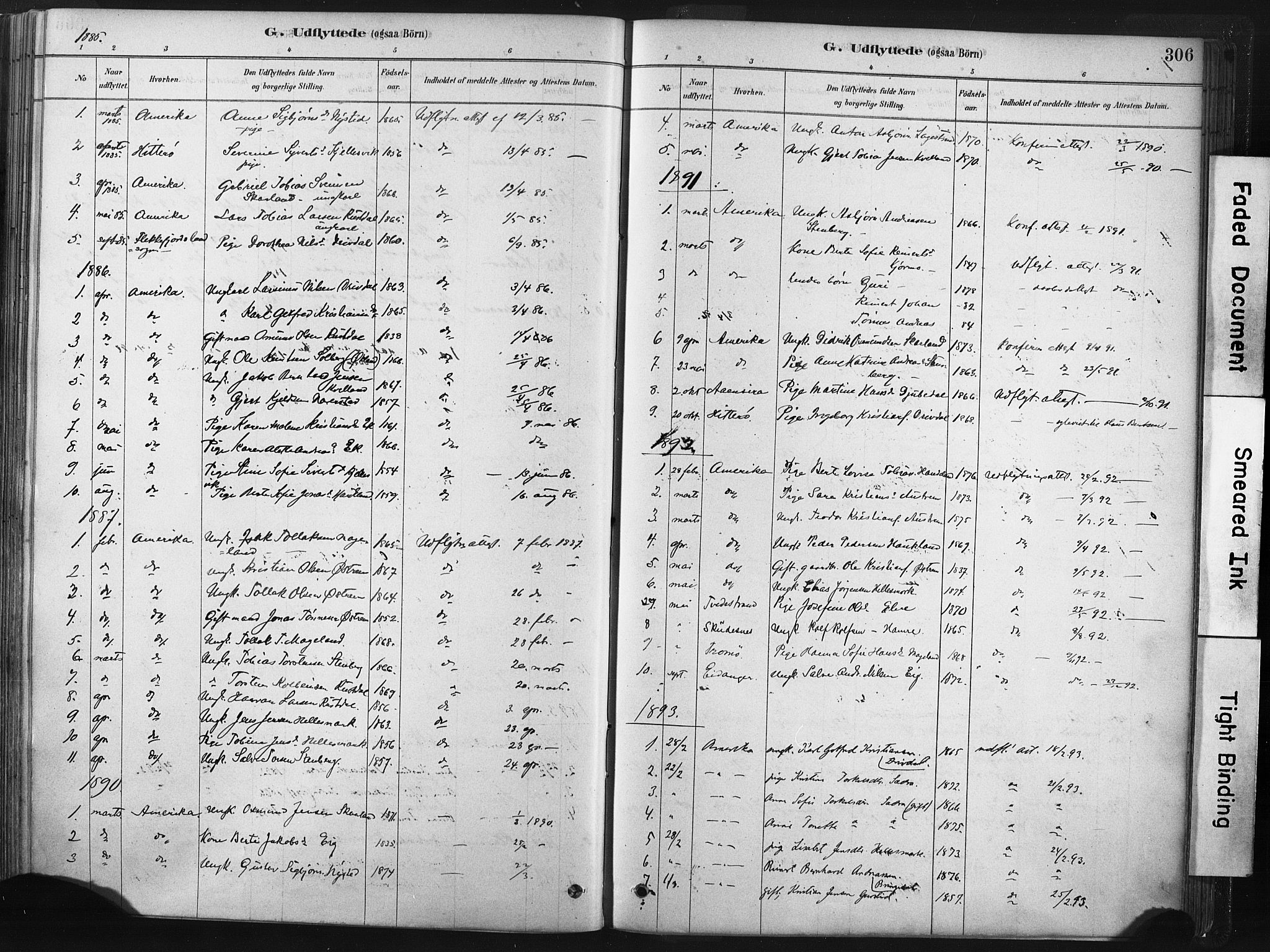 Lund sokneprestkontor, SAST/A-101809/S06/L0011: Parish register (official) no. A 10, 1877-1904, p. 306