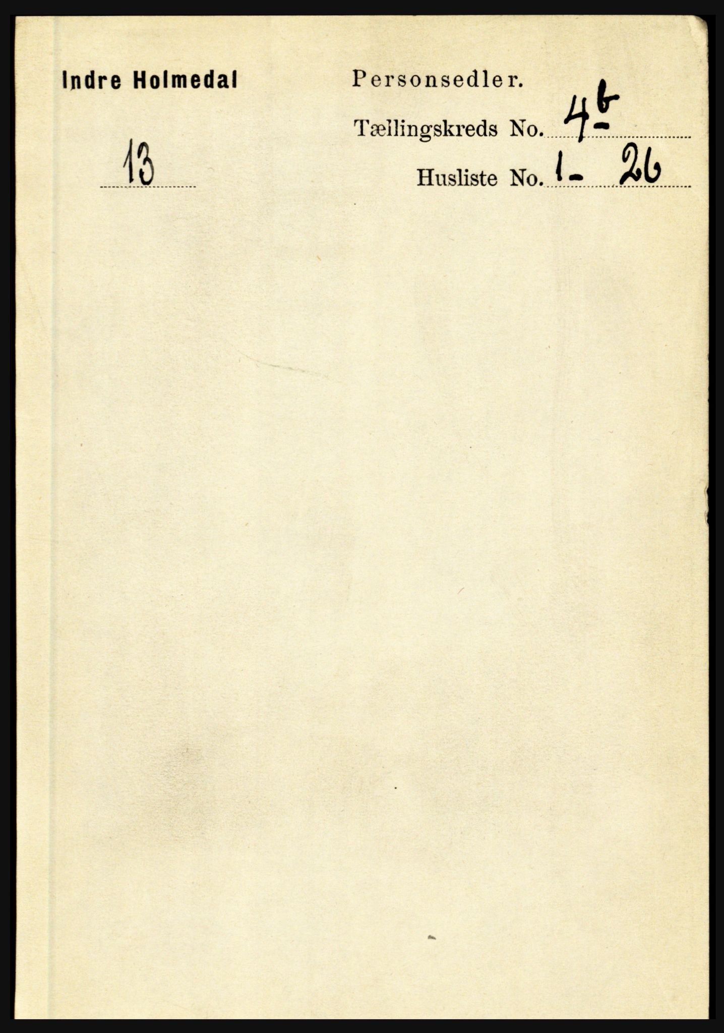 RA, 1891 census for 1430 Indre Holmedal, 1891, p. 1451