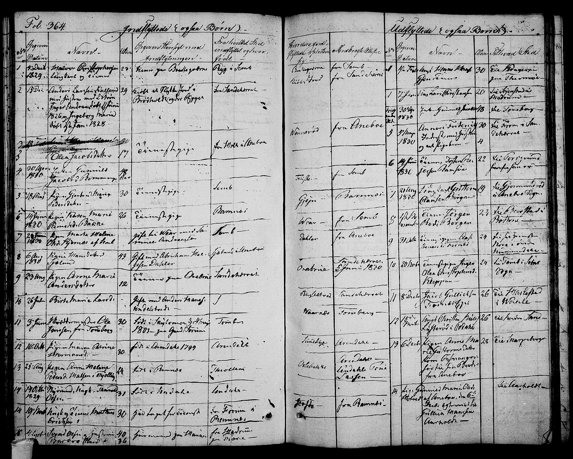 Stokke kirkebøker, SAKO/A-320/F/Fa/L0006: Parish register (official) no. I 6, 1826-1843, p. 364