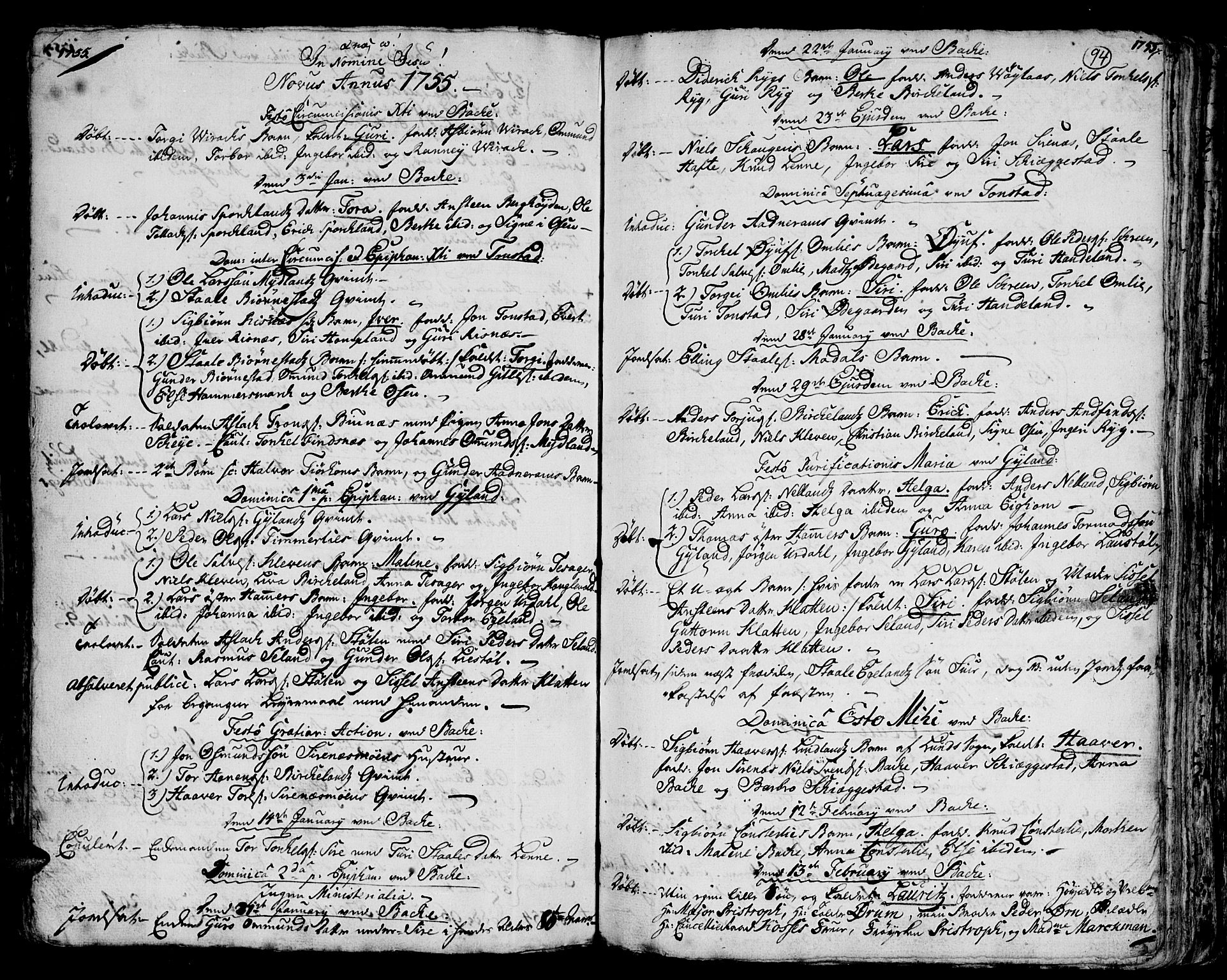 Bakke sokneprestkontor, SAK/1111-0002/F/Fa/Faa/L0001: Parish register (official) no. A 1, 1741-1780, p. 94