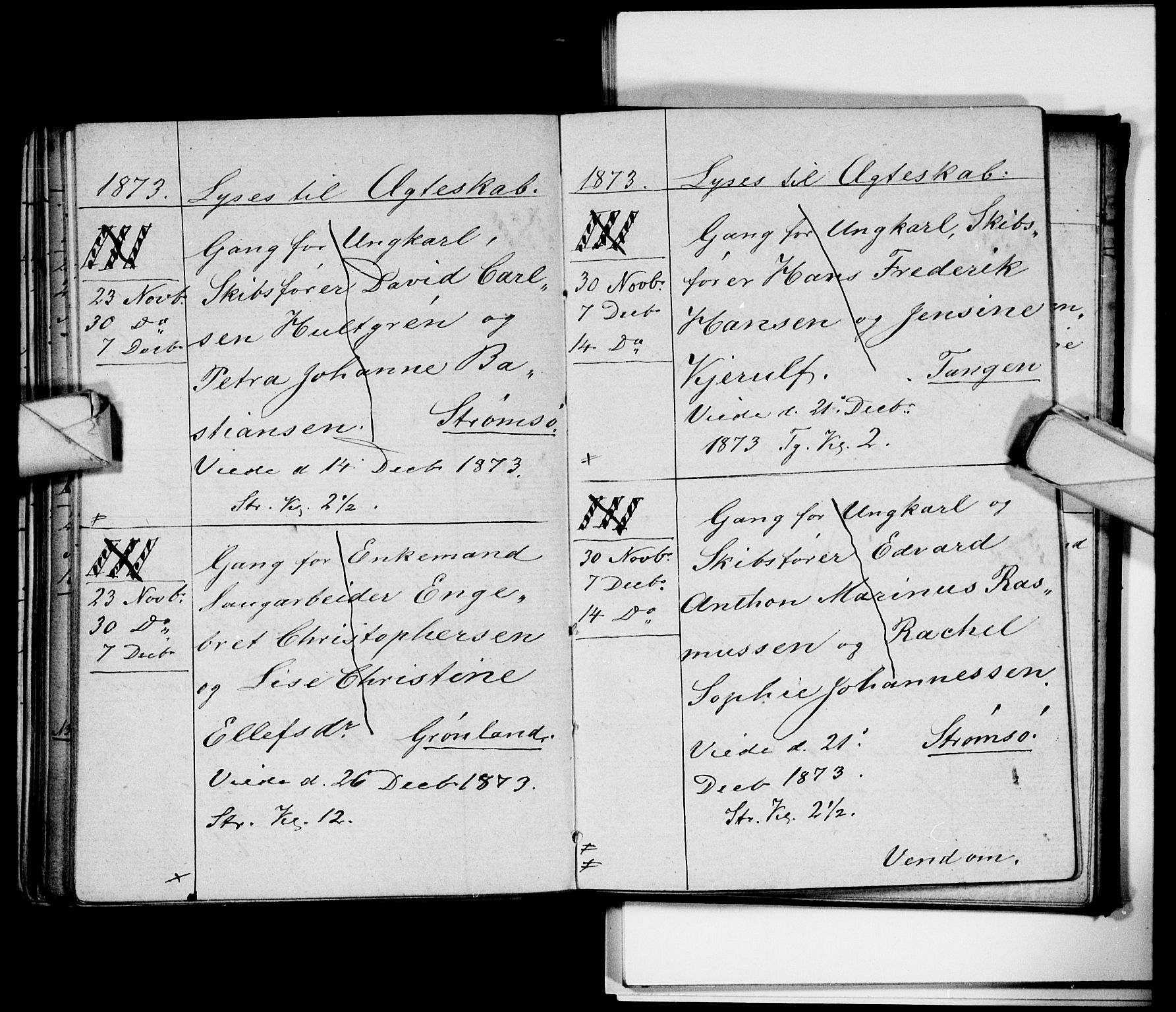 Strømsø kirkebøker, AV/SAKO-A-246/H/Ha/L0003: Banns register no. 3, 1866-1874