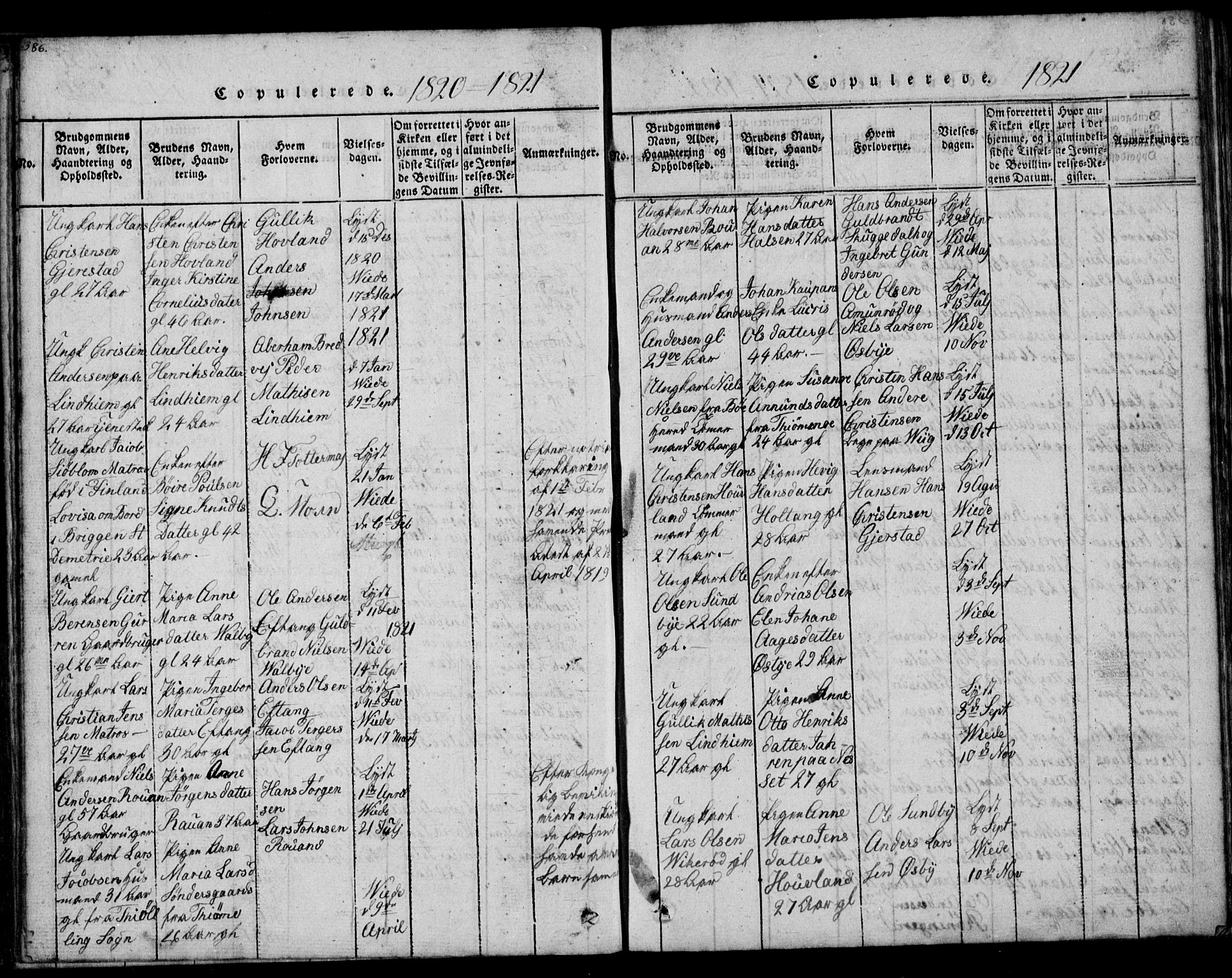 Tjølling kirkebøker, SAKO/A-60/G/Ga/L0001: Parish register (copy) no. 1, 1814-1835, p. 386
