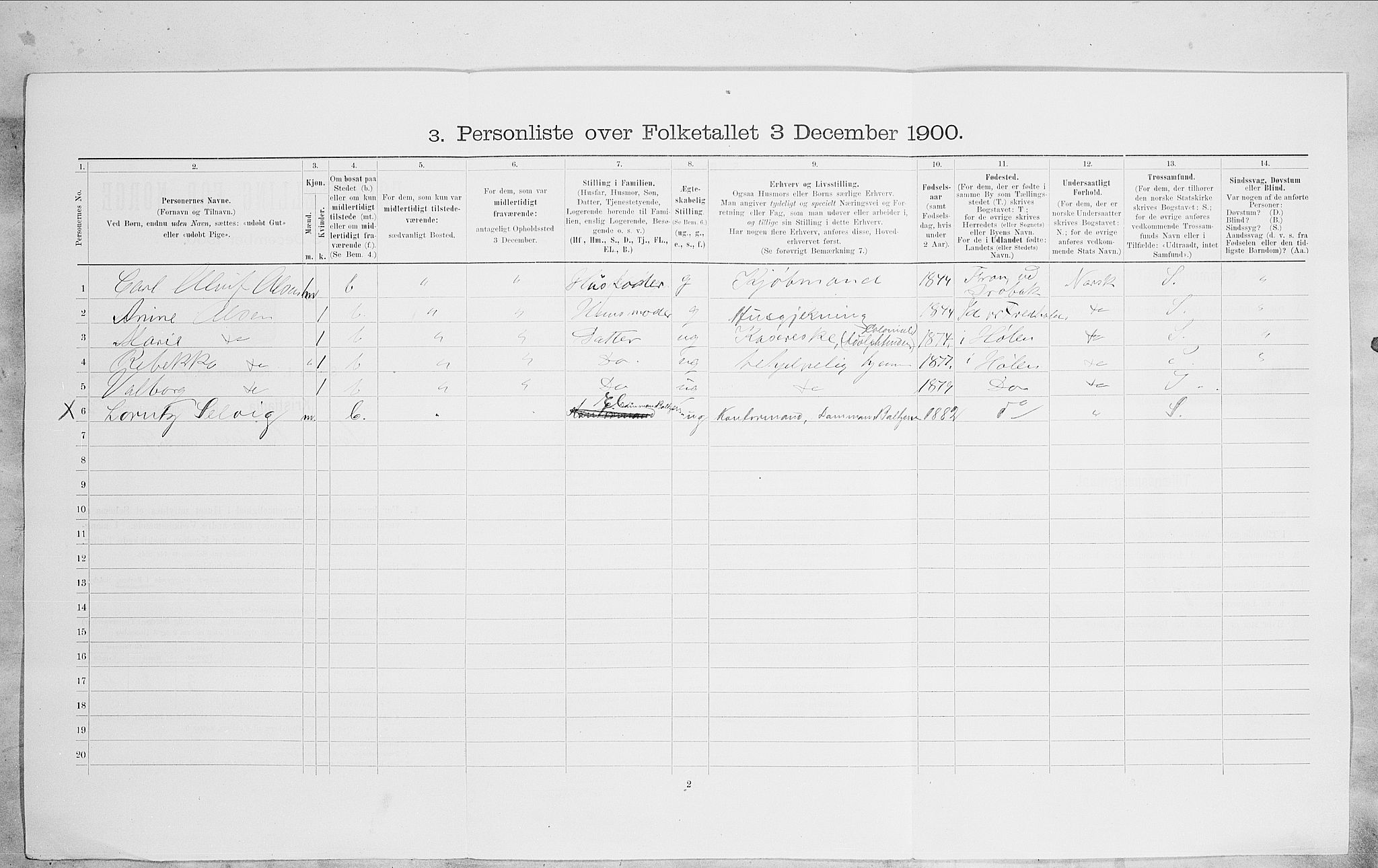 SAO, 1900 census for Kristiania, 1900, p. 93760