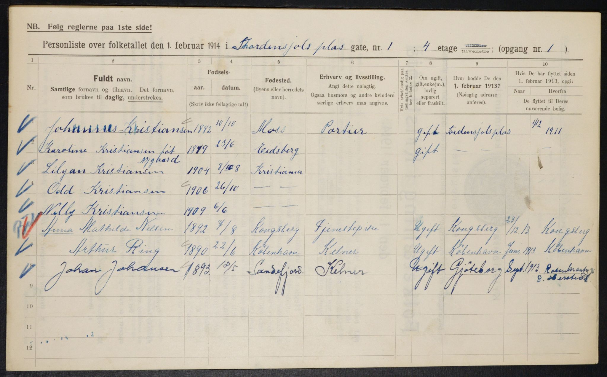 OBA, Municipal Census 1914 for Kristiania, 1914, p. 114657