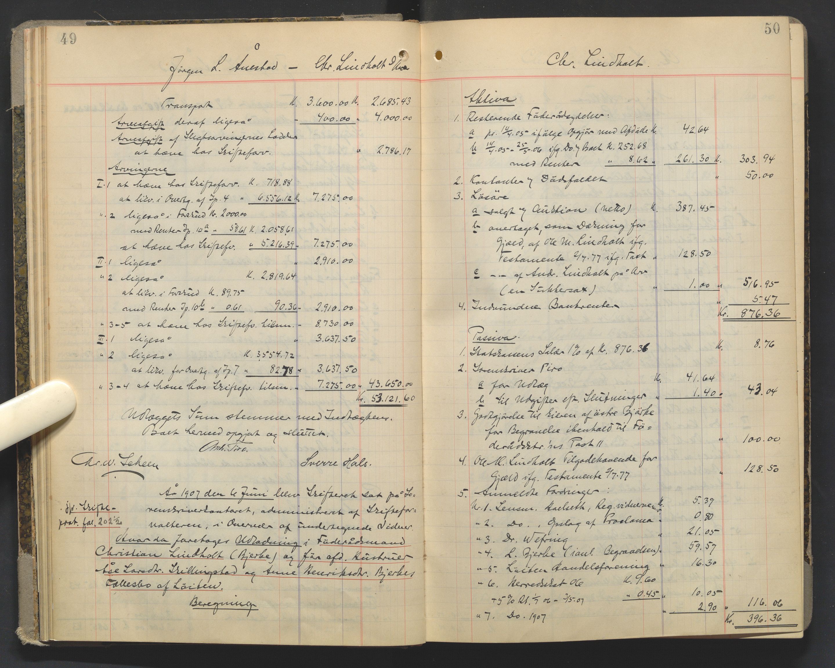 Sør-Hedmark sorenskriveri, AV/SAH-TING-014/J/Ja/Jad/L0003: Skifteutlodningsprotokoll - landet, 1906-1914, p. 49-50