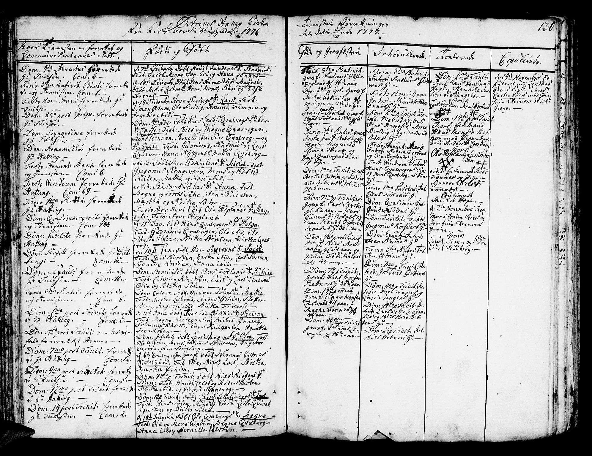 Lindås Sokneprestembete, AV/SAB-A-76701/H/Haa/Haaa/L0004: Parish register (official) no. A 4, 1764-1791, p. 130