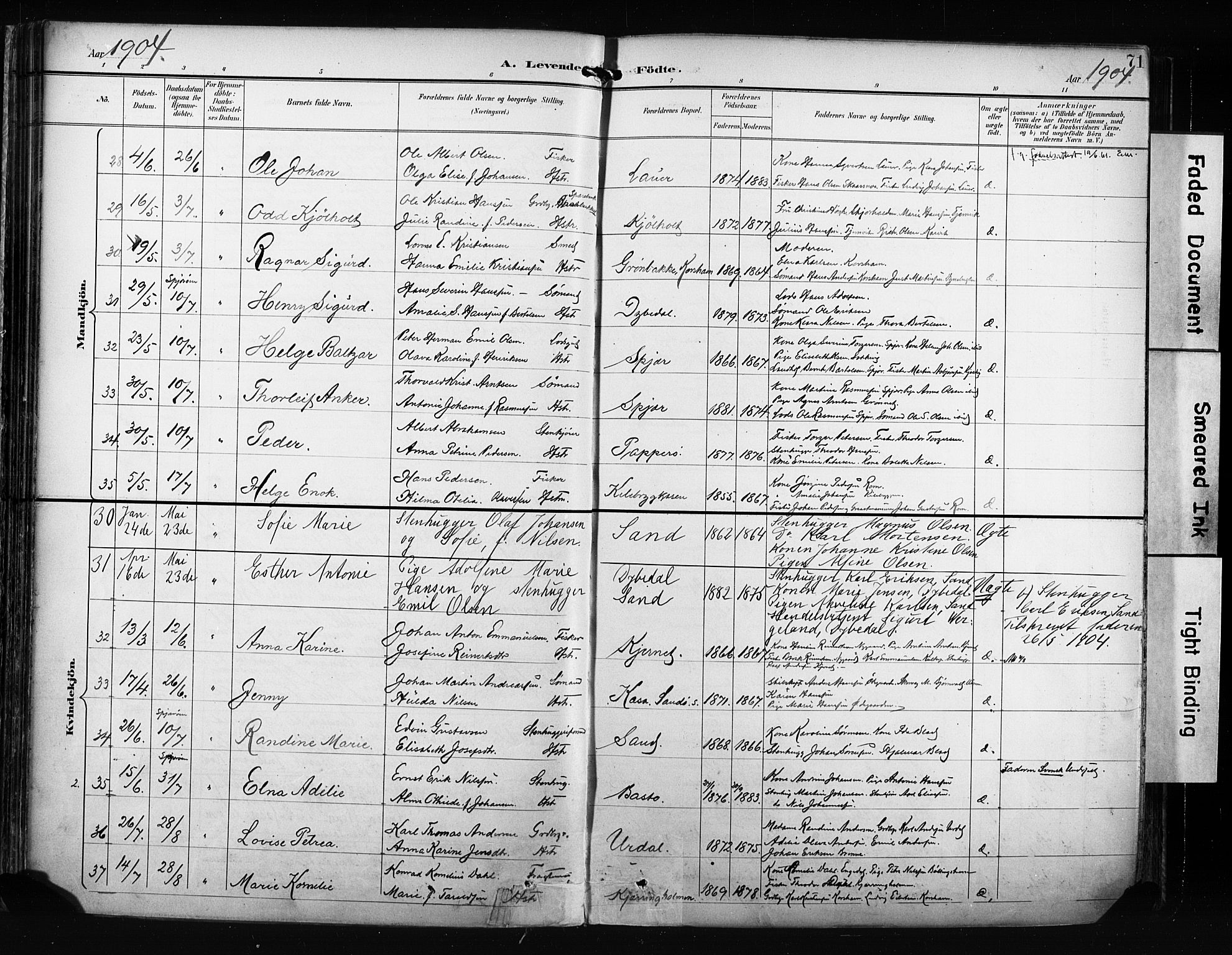 Hvaler prestekontor Kirkebøker, AV/SAO-A-2001/F/Fa/L0009: Parish register (official) no. I 9, 1895-1906, p. 71