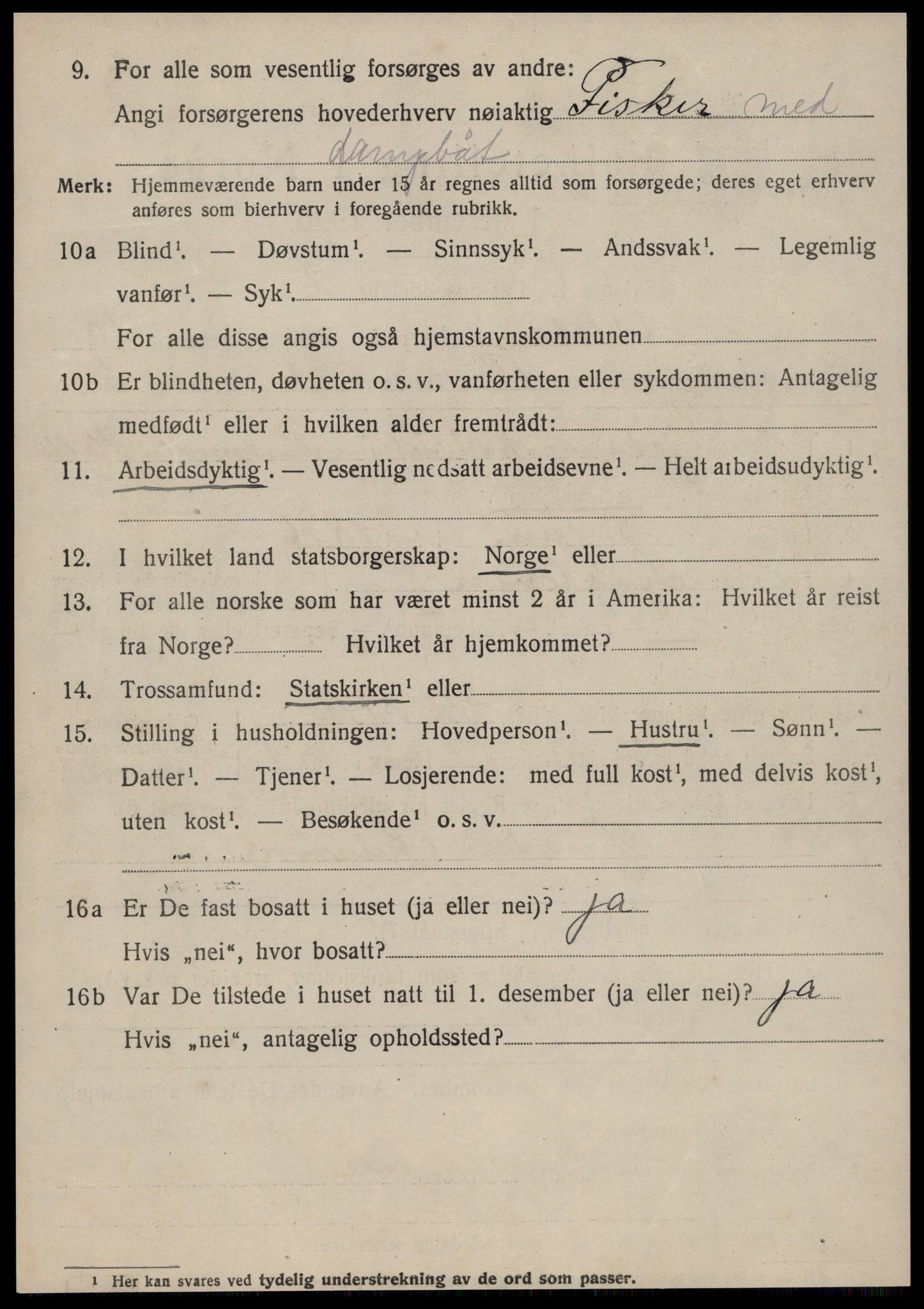 SAT, 1920 census for Ulstein, 1920, p. 5581