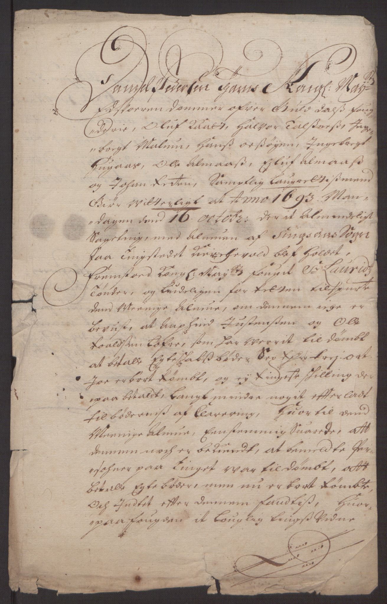 Rentekammeret inntil 1814, Reviderte regnskaper, Fogderegnskap, AV/RA-EA-4092/R59/L3943: Fogderegnskap Gauldal, 1693, p. 174