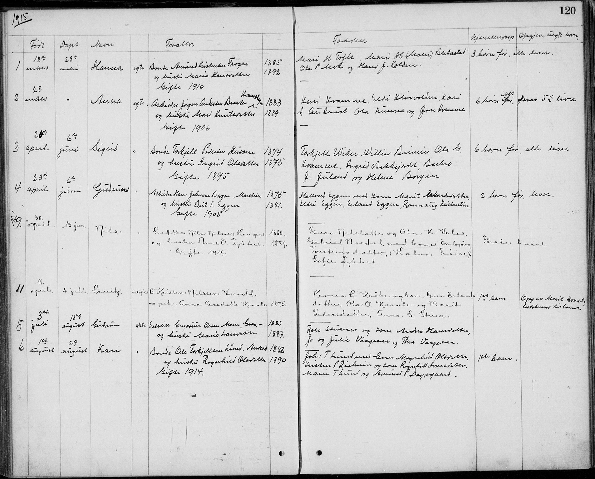 Lom prestekontor, SAH/PREST-070/L/L0013: Parish register (copy) no. 13, 1874-1938, p. 120