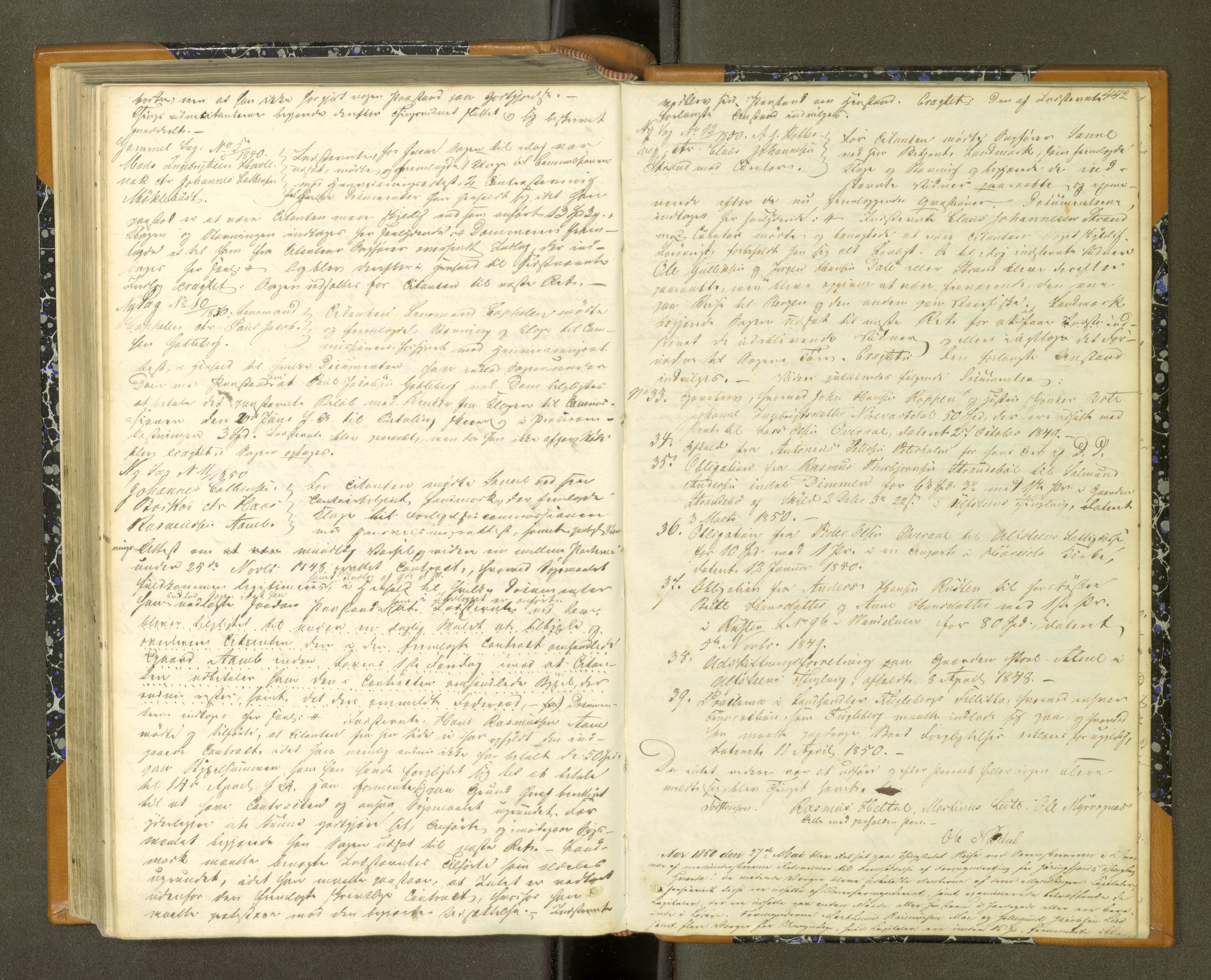 Søre Sunnmøre sorenskriveri, AV/SAT-A-4122/1/1/1A/L0009: Tingbok, 1846-1850, p. 441b-442a