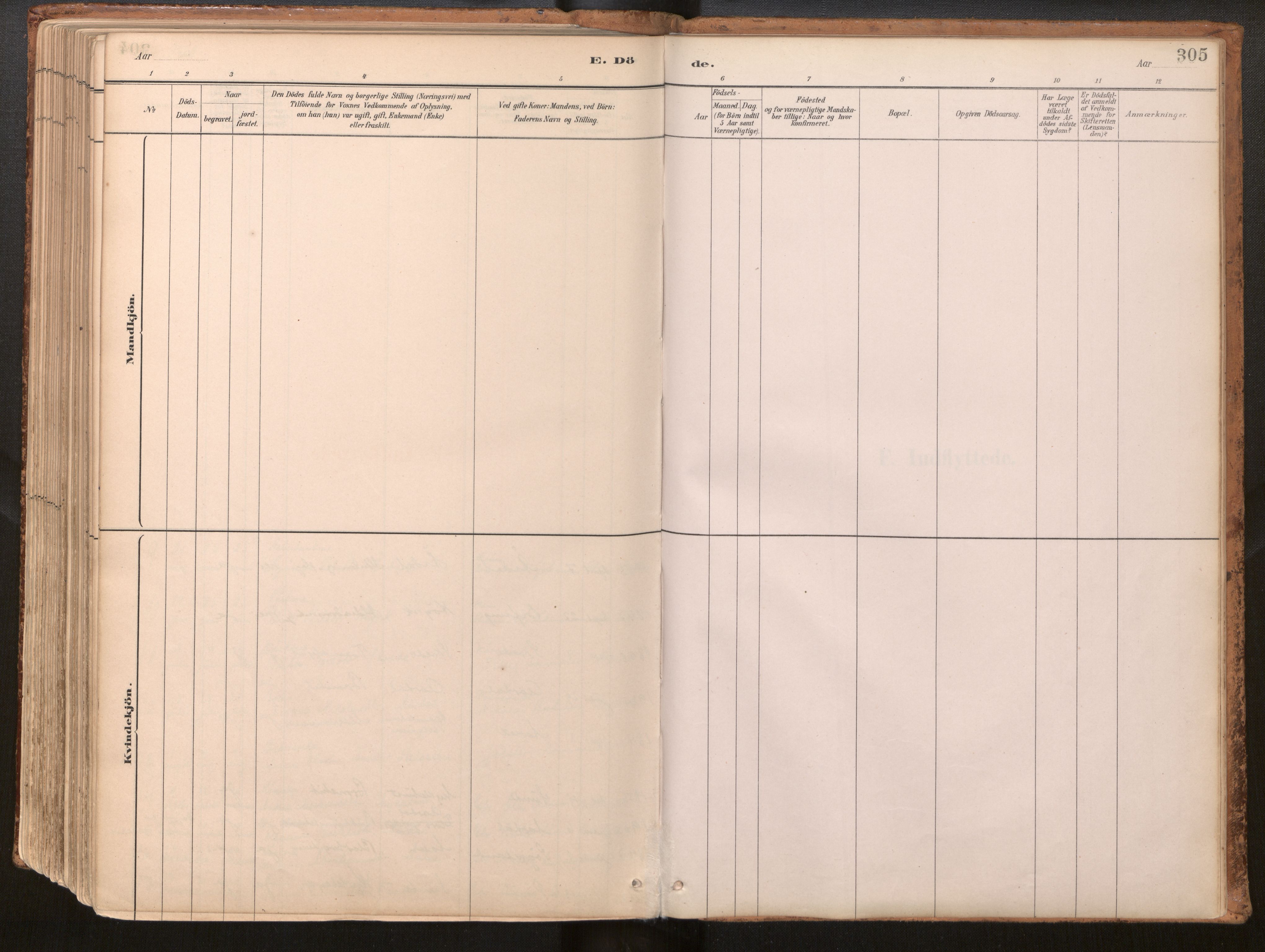 Jølster sokneprestembete, SAB/A-80701/H/Haa/Haac/L0001: Parish register (official) no. C 1, 1882-1928, p. 305