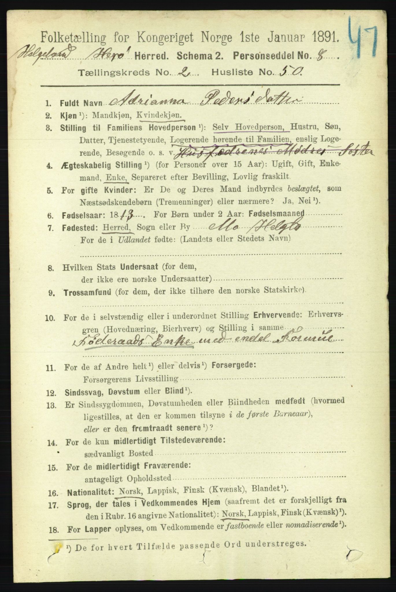 RA, 1891 census for 1818 Herøy, 1891, p. 578