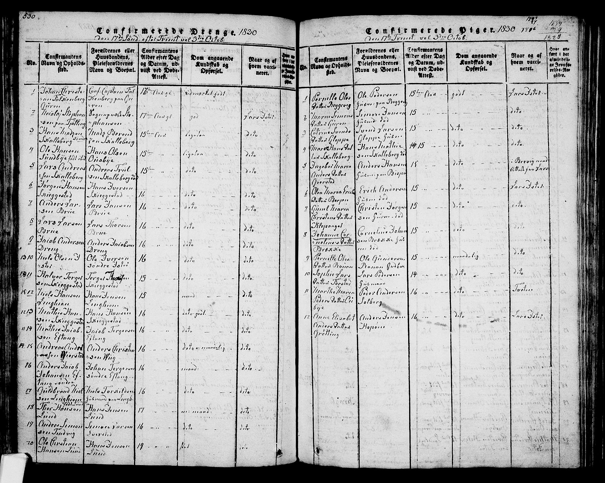 Tjølling kirkebøker, SAKO/A-60/F/Fa/L0005: Parish register (official) no. 5, 1814-1836, p. 530-531