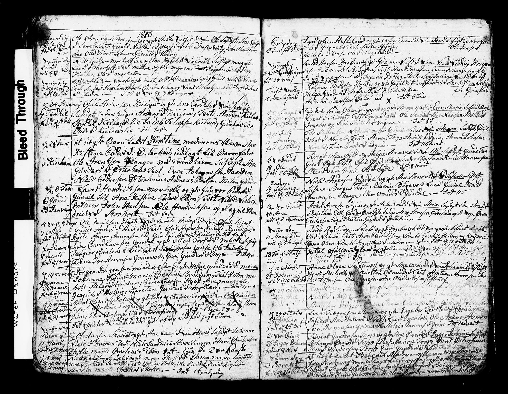 Hommedal sokneprestkontor, AV/SAK-1111-0023/F/Fb/Fbb/L0002: Parish register (copy) no. B 2 /1, 1791-1819, p. 51-52