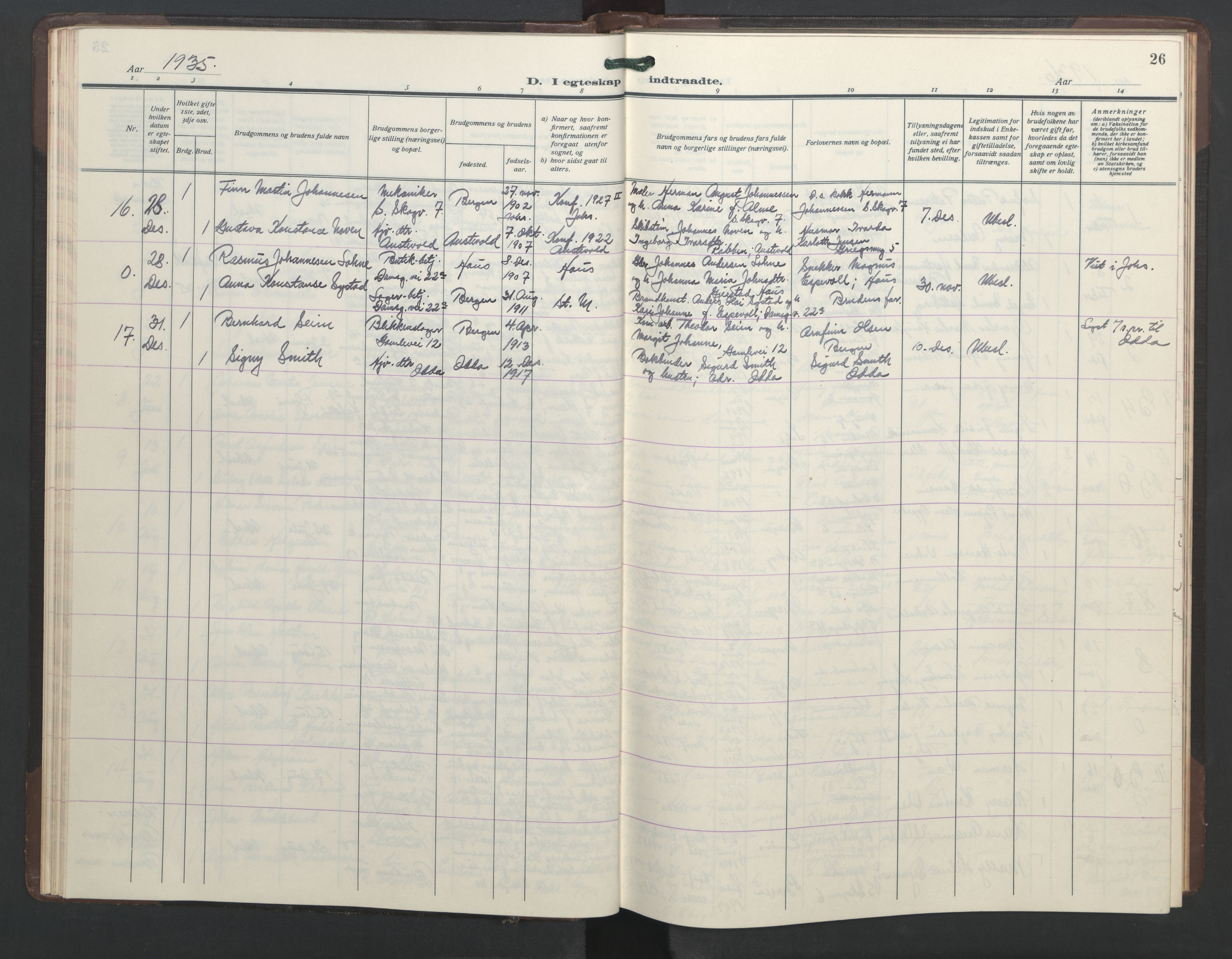 St. Markus sokneprestembete, AV/SAB-A-99935: Parish register (copy) no. C 1, 1928-1947, p. 25b-26a