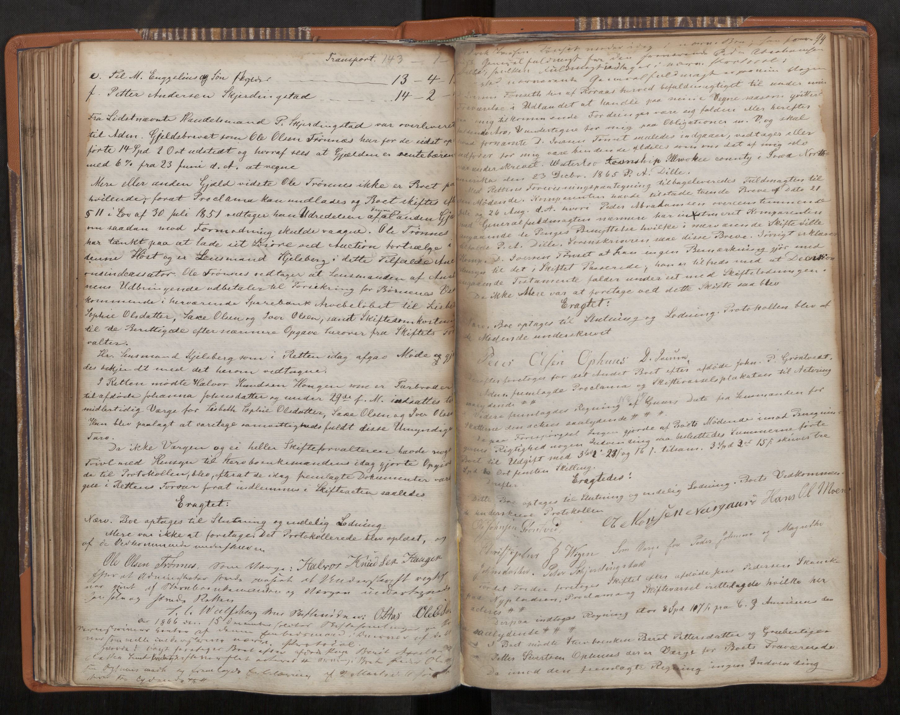 Røros sorenskriveri, AV/SAT-A-0023/3/3B/L0002: Skifteforhandlingsprotokoll, 1851-1874, p. 94
