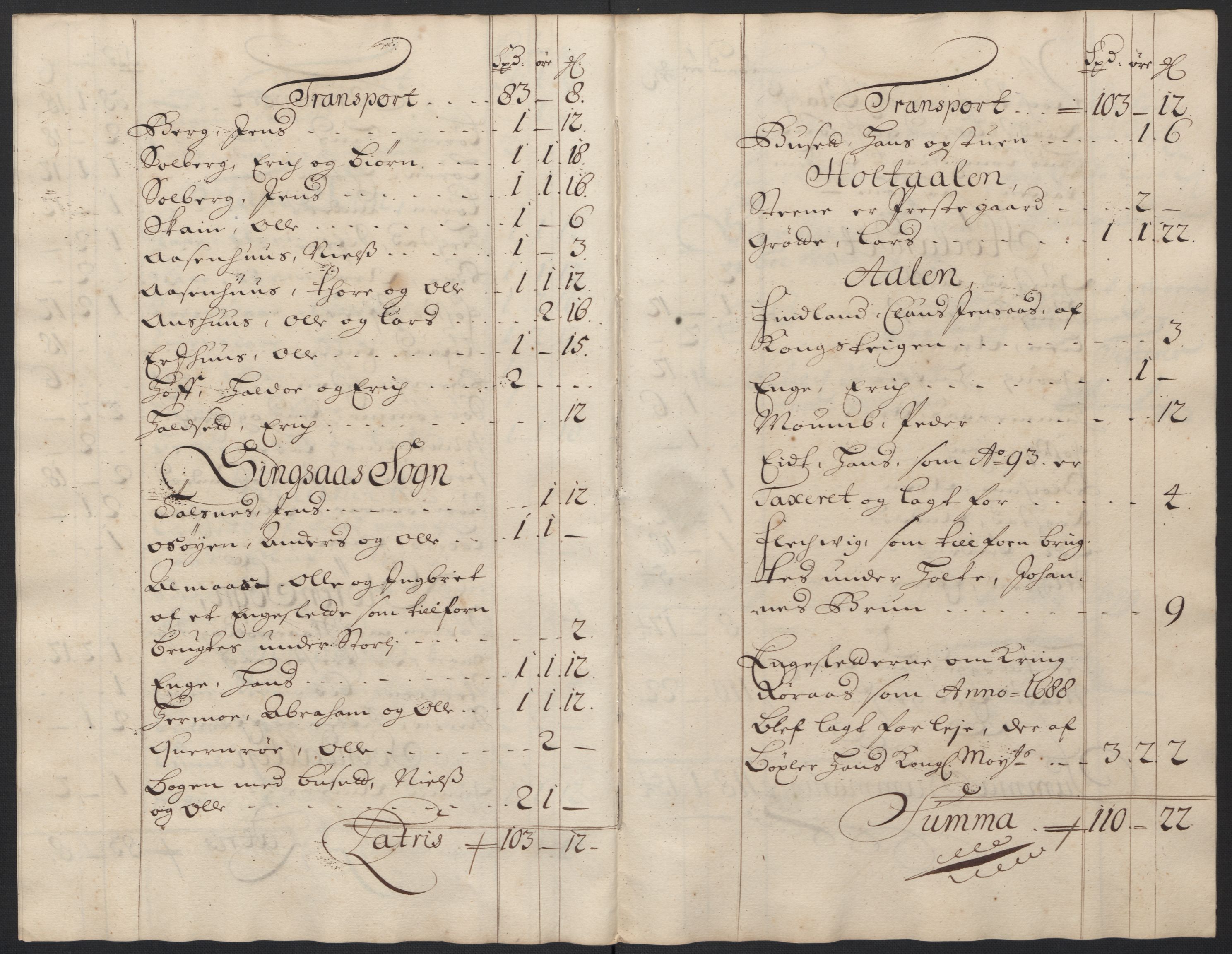 Rentekammeret inntil 1814, Reviderte regnskaper, Fogderegnskap, RA/EA-4092/R60/L3948: Fogderegnskap Orkdal og Gauldal, 1698, p. 364