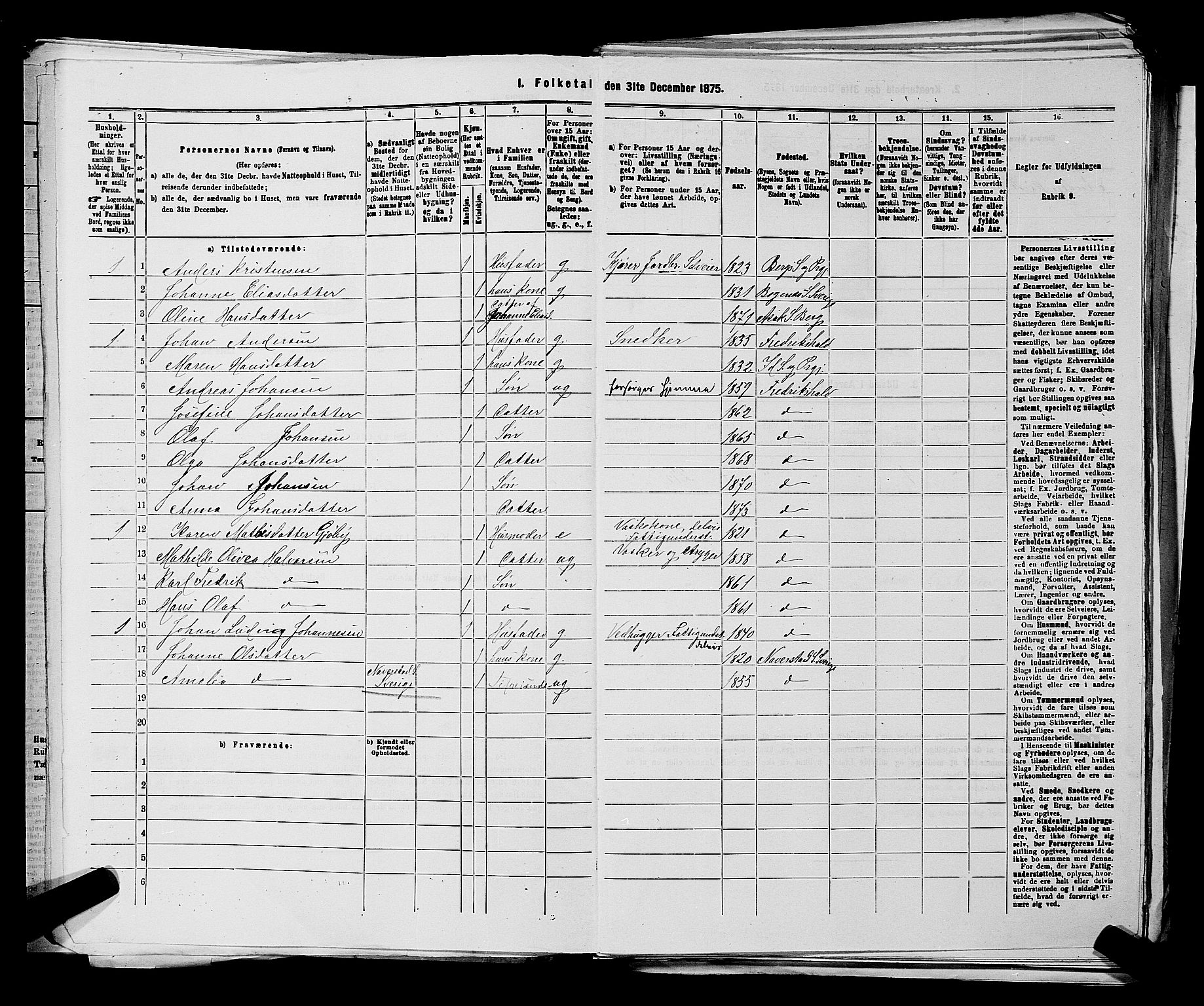 RA, 1875 census for 0116P Berg, 1875, p. 686