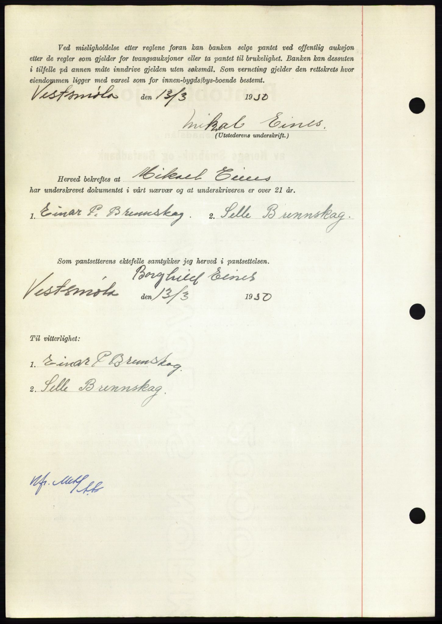 Nordmøre sorenskriveri, AV/SAT-A-4132/1/2/2Ca: Mortgage book no. B104, 1950-1950, Diary no: : 913/1950