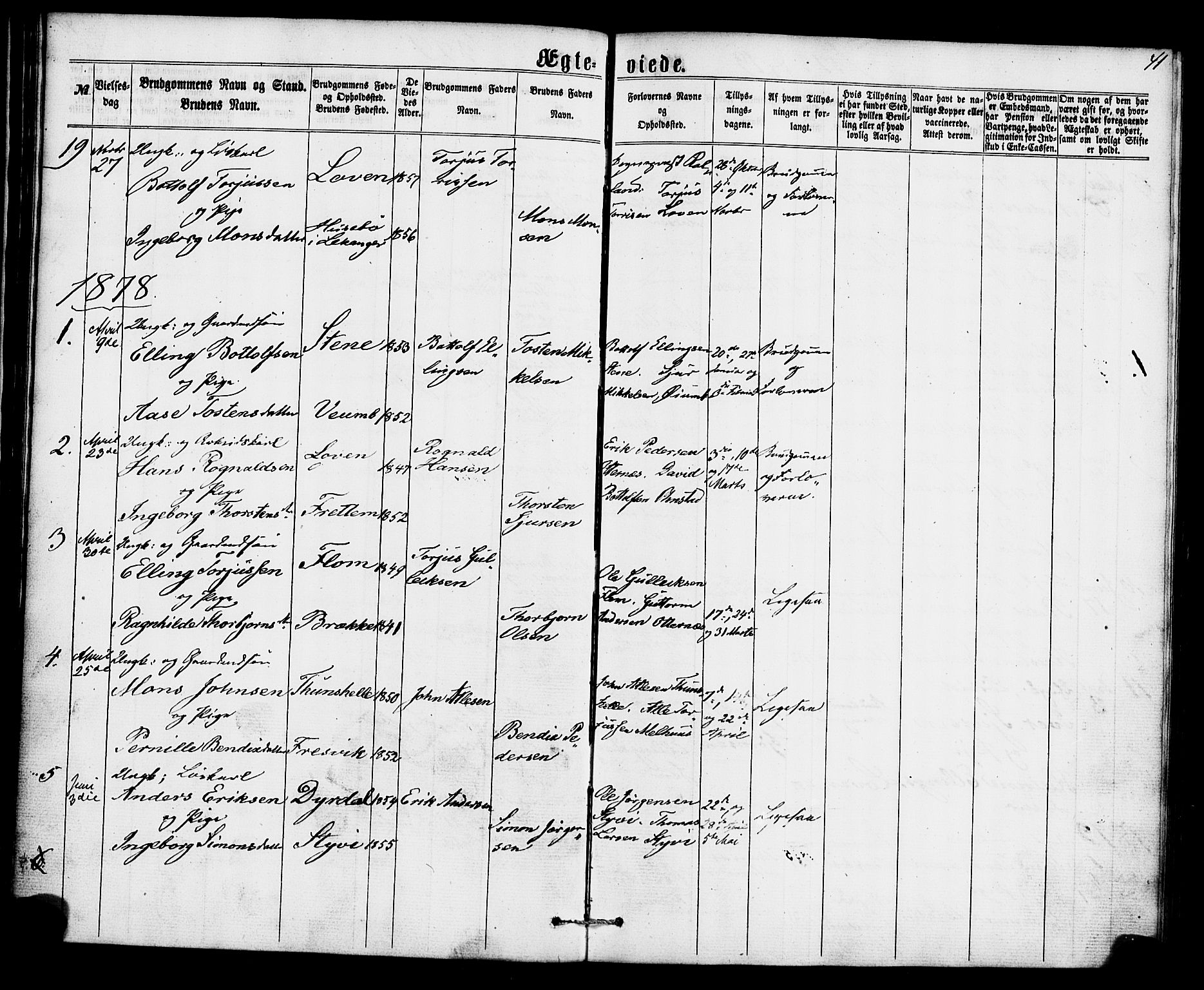 Aurland sokneprestembete, SAB/A-99937/H/Ha/Haa/L0010: Parish register (official) no. A 10, 1859-1879, p. 41