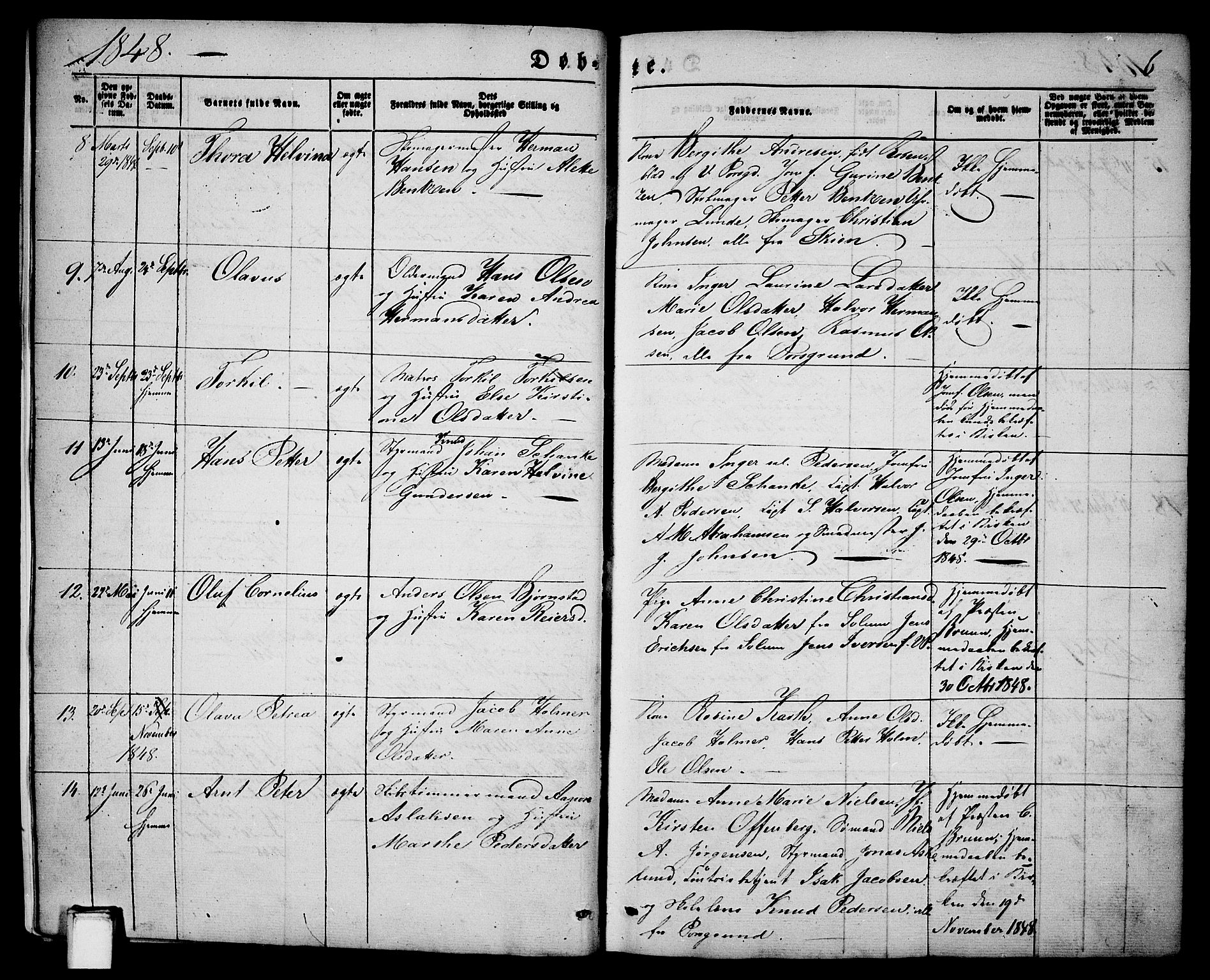 Porsgrunn kirkebøker , SAKO/A-104/G/Ga/L0002: Parish register (copy) no. I 2, 1847-1877, p. 6