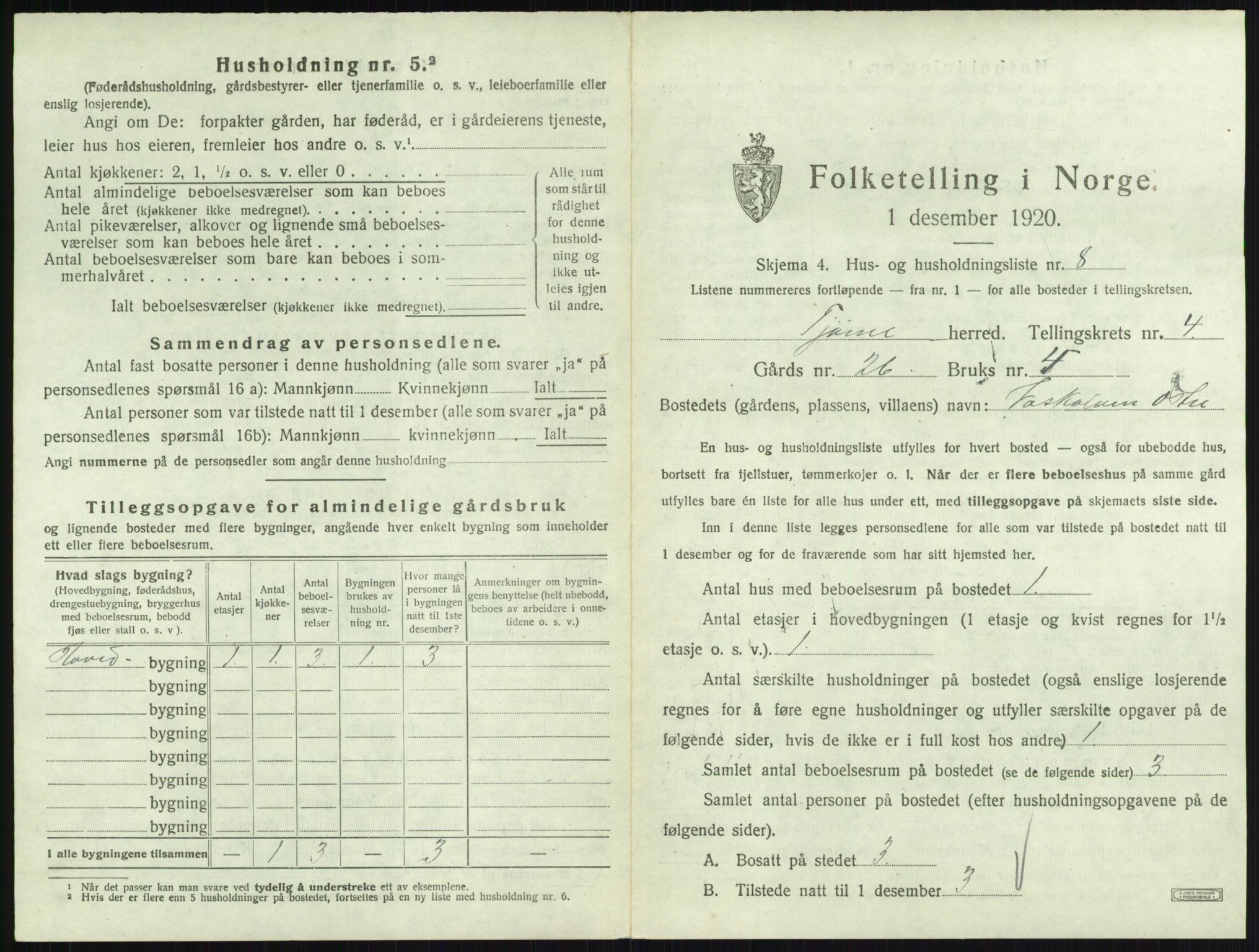 SAKO, 1920 census for Tjøme, 1920, p. 1155