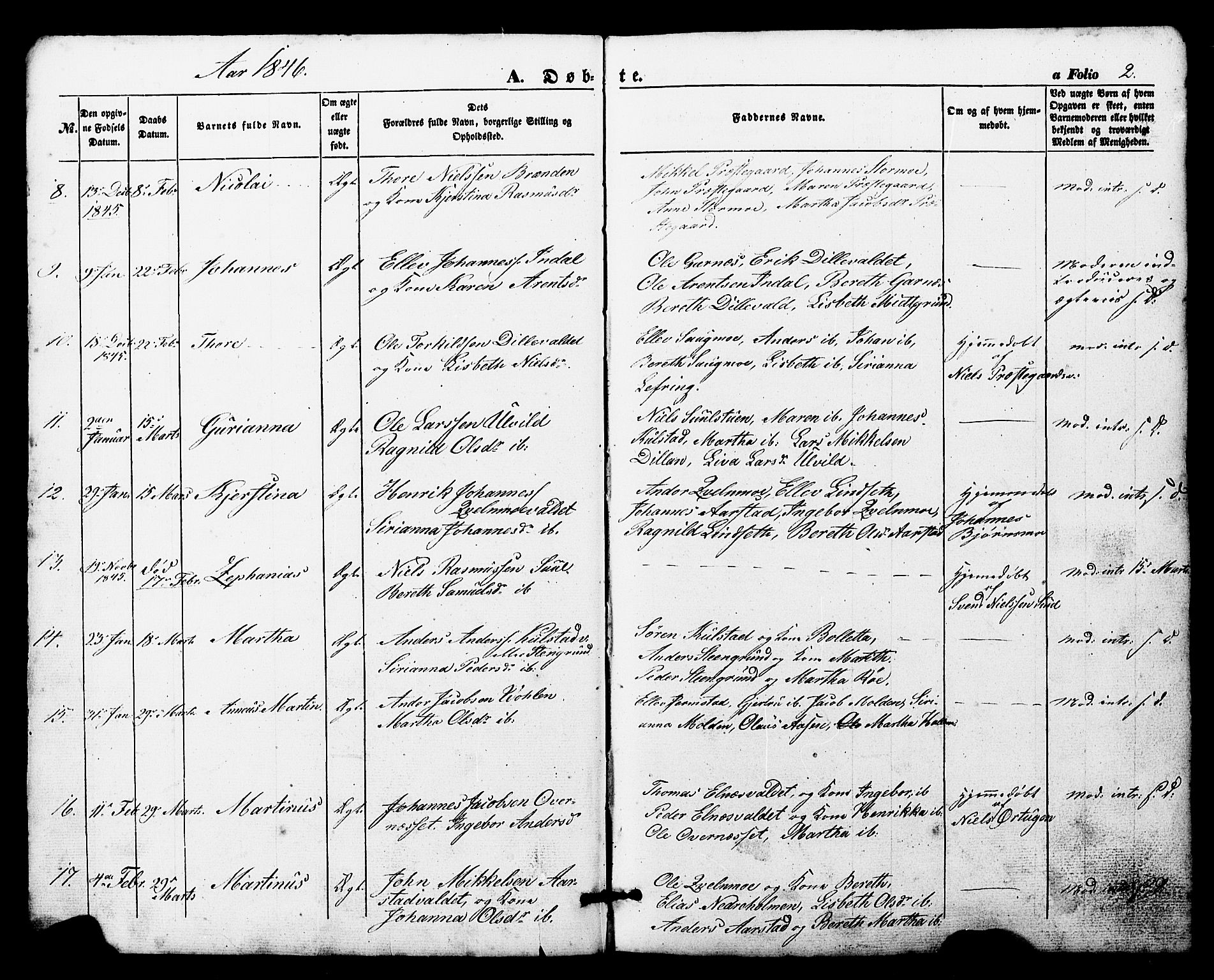 Ministerialprotokoller, klokkerbøker og fødselsregistre - Nord-Trøndelag, SAT/A-1458/724/L0268: Parish register (copy) no. 724C04, 1846-1878, p. 2