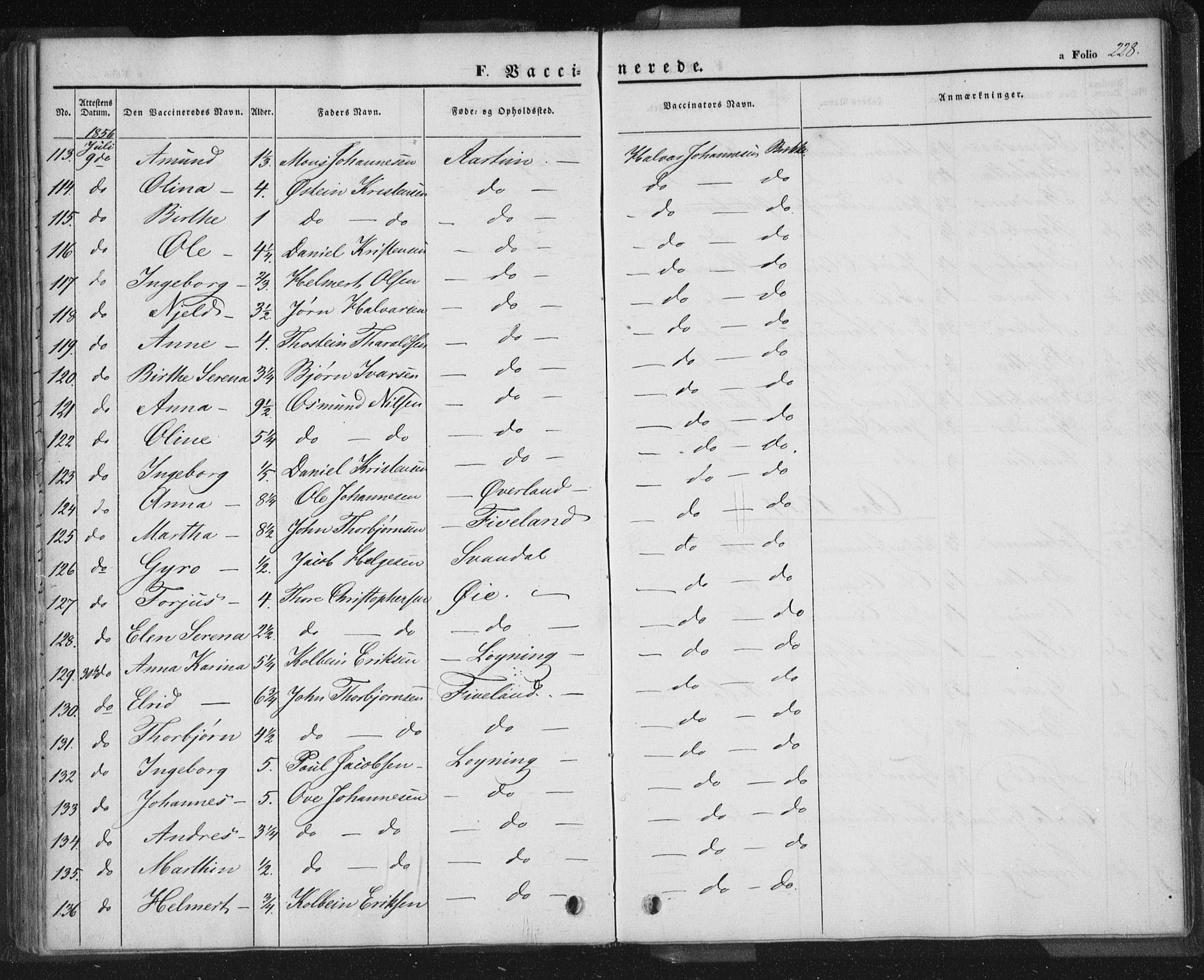 Sand sokneprestkontor, AV/SAST-A-101848/01/III/L0002: Parish register (official) no. A 2, 1838-1859, p. 228