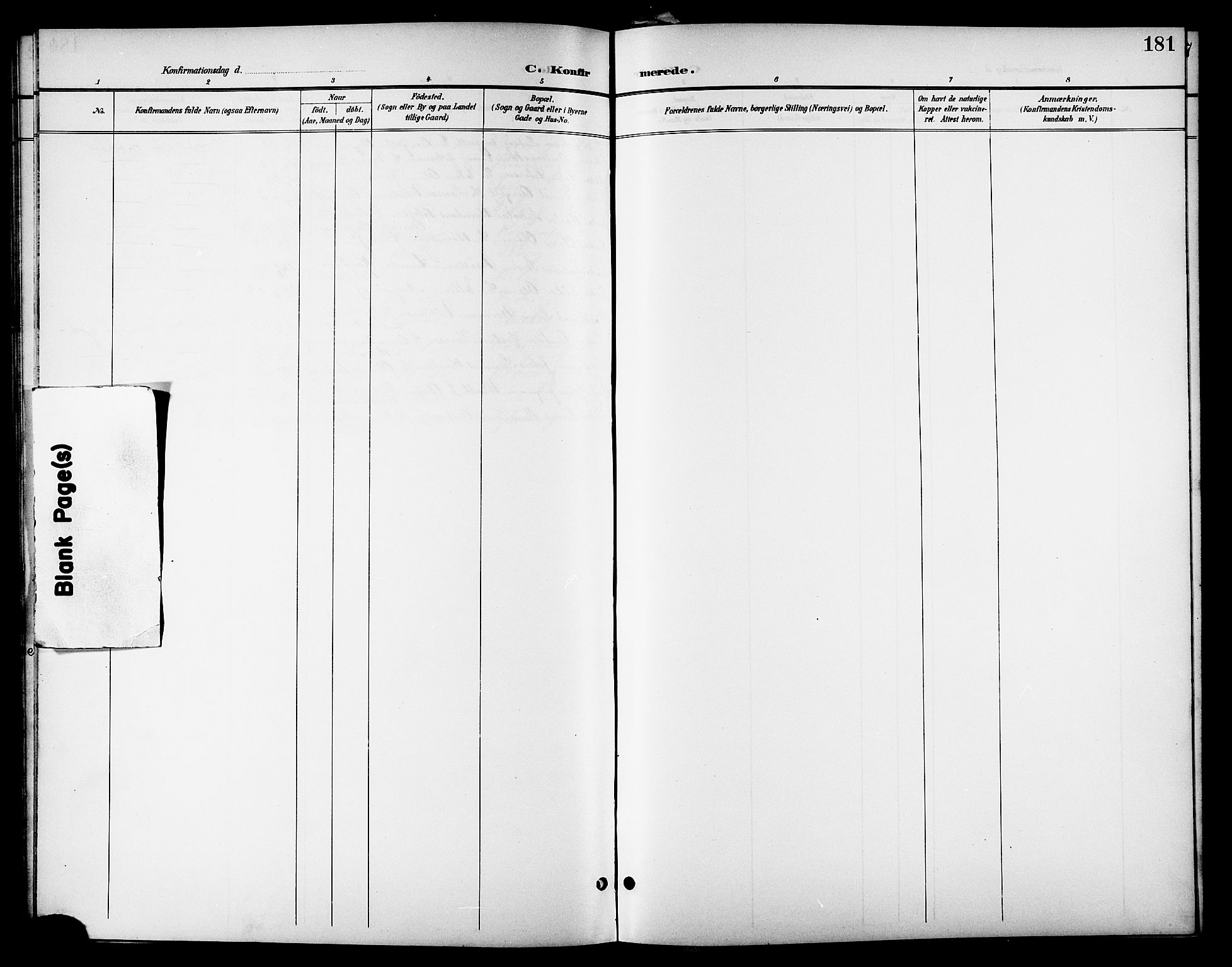 Ministerialprotokoller, klokkerbøker og fødselsregistre - Nordland, SAT/A-1459/801/L0033: Parish register (copy) no. 801C08, 1898-1910, p. 181