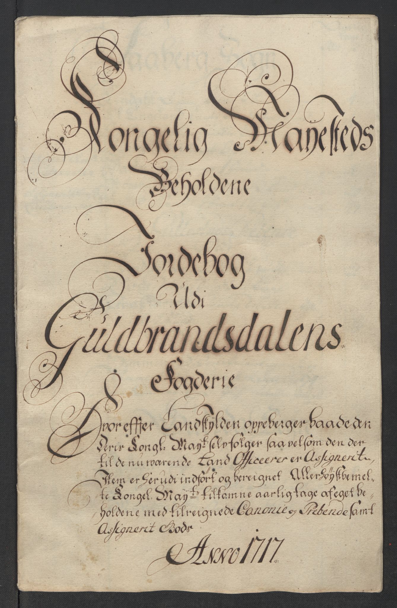 Rentekammeret inntil 1814, Reviderte regnskaper, Fogderegnskap, RA/EA-4092/R17/L1187: Fogderegnskap Gudbrandsdal, 1717, p. 86