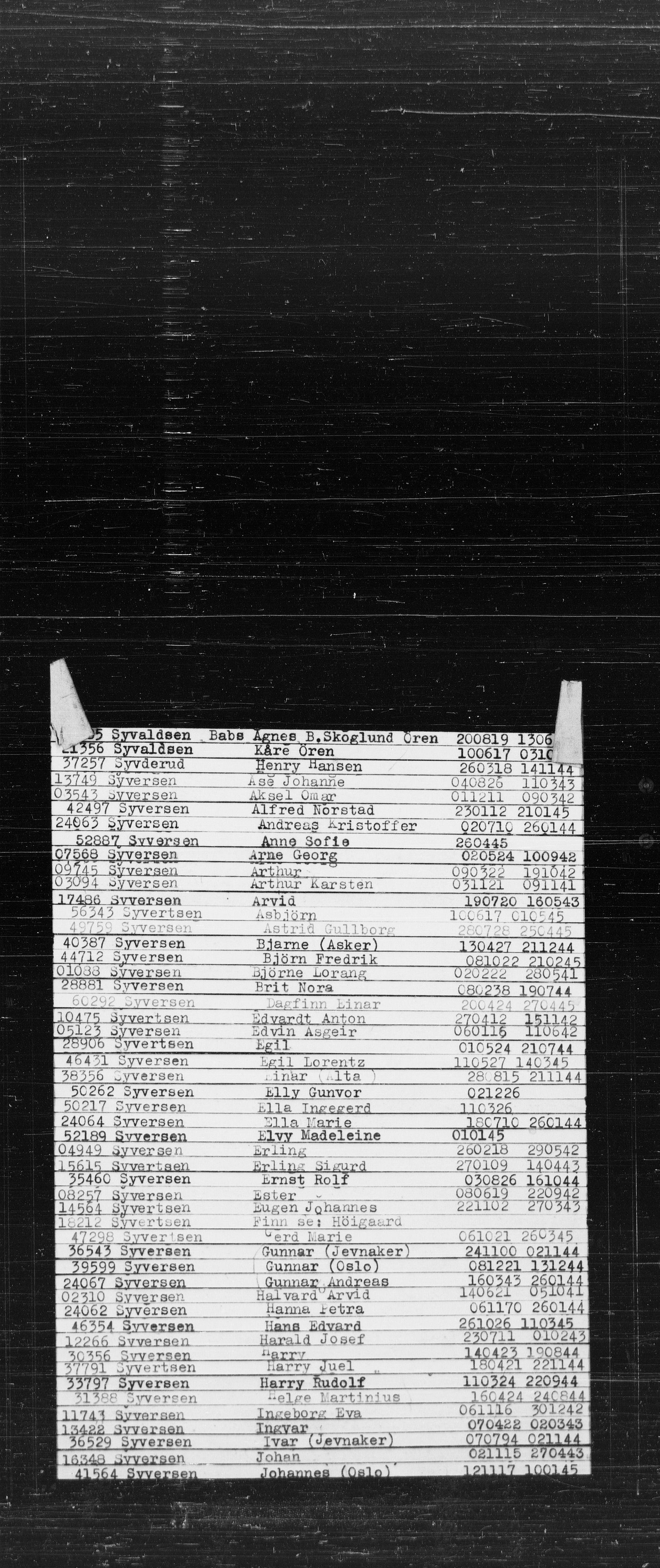 Den Kgl. Norske Legasjons Flyktningskontor, RA/S-6753/V/Va/L0022: Kjesäterkartoteket.  Alfabetisk register, A-Å., 1940-1945, p. 853