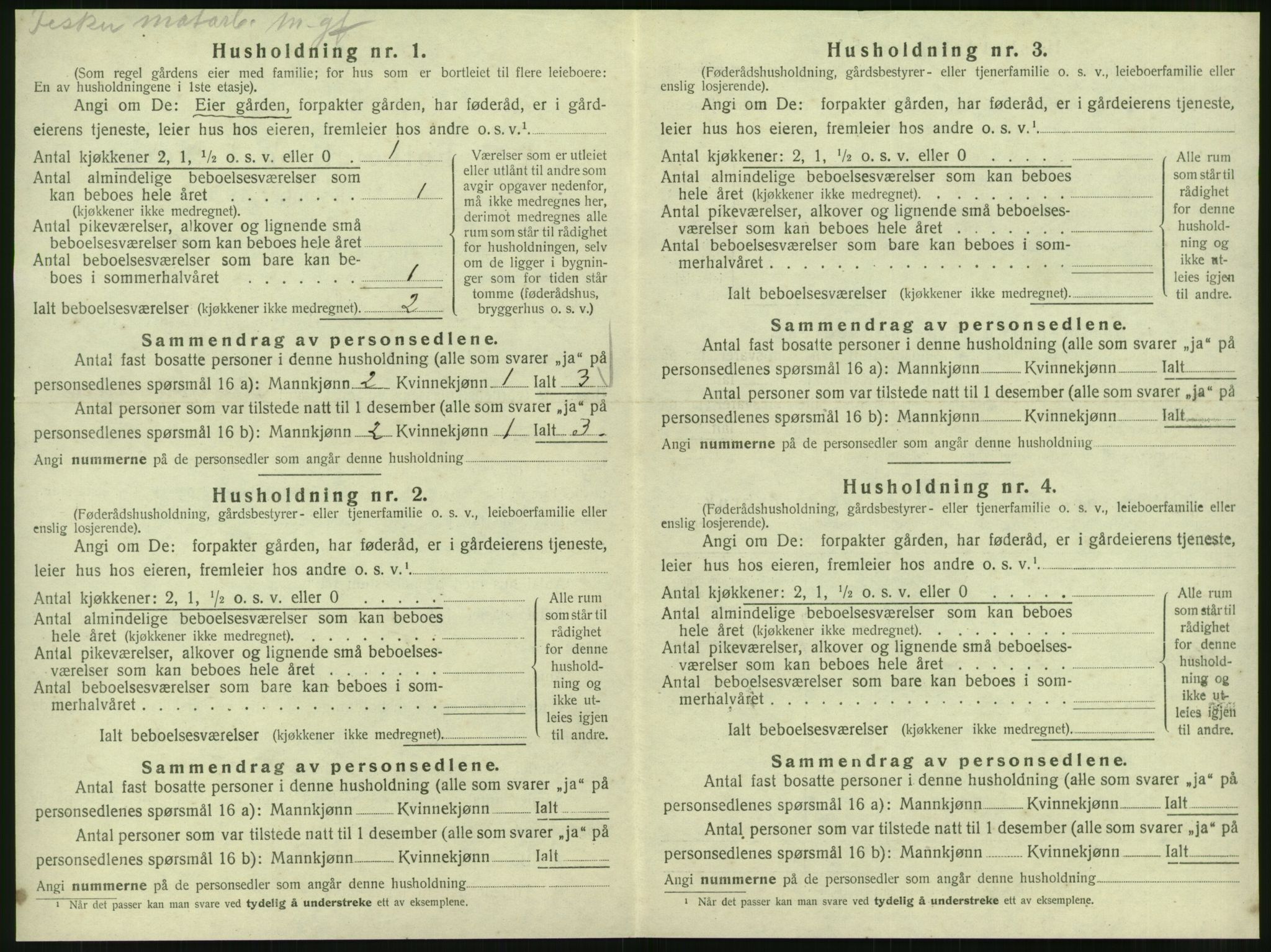 SAT, 1920 census for Vik, 1920, p. 454