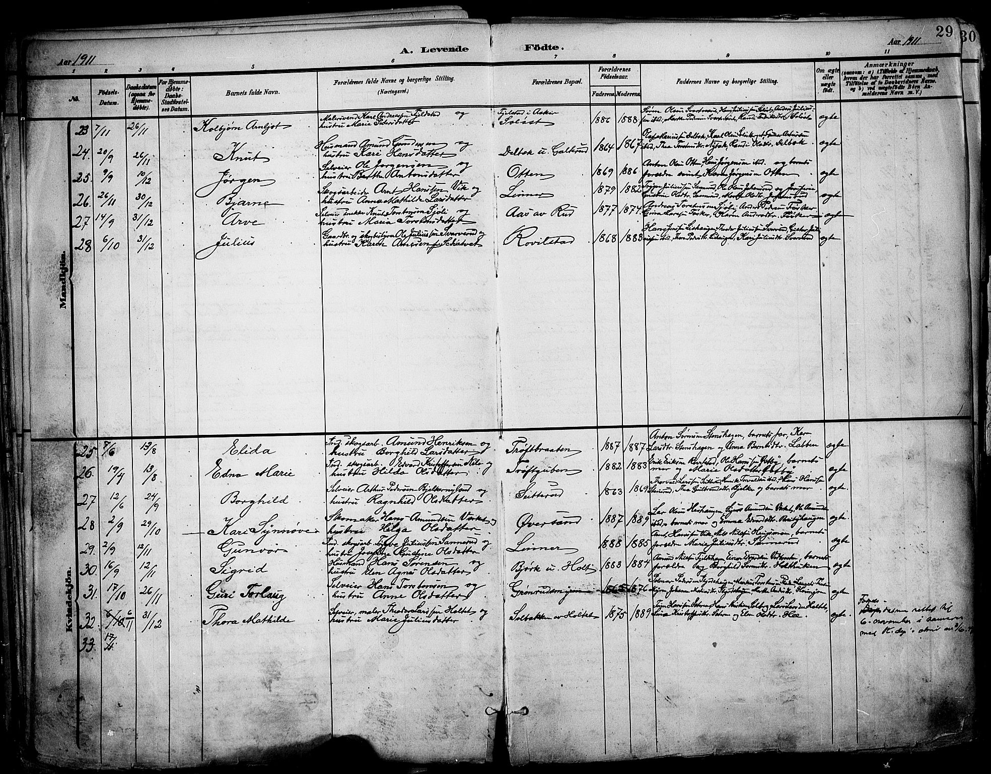 Nord-Odal prestekontor, AV/SAH-PREST-032/H/Ha/Haa/L0007: Parish register (official) no. 7, 1902-1926, p. 29