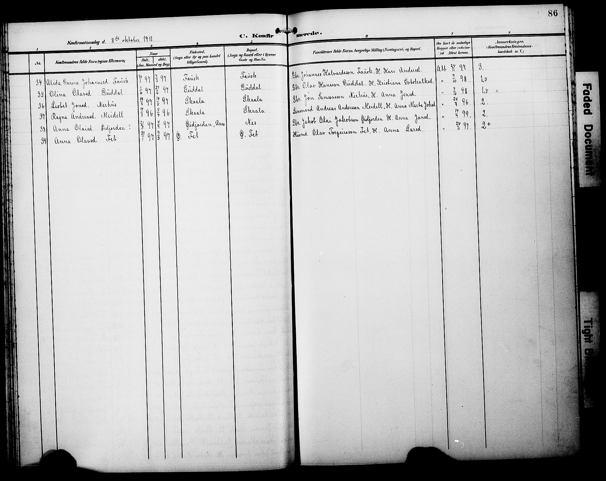 Kvinnherad sokneprestembete, SAB/A-76401/H/Hab: Parish register (copy) no. A 2A, 1901-1911, p. 86
