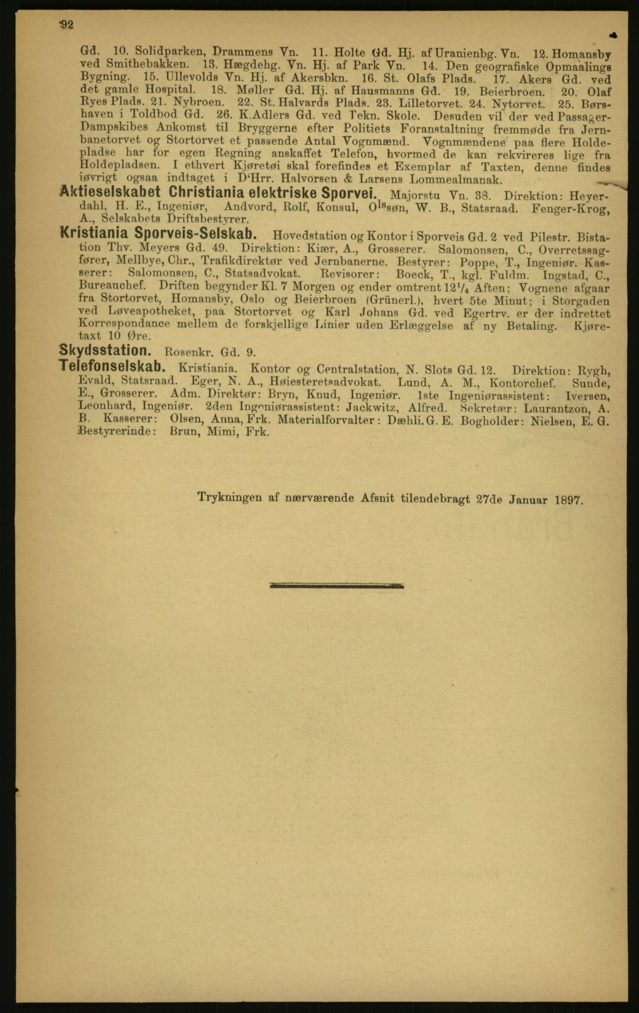Kristiania/Oslo adressebok, PUBL/-, 1897, p. 92