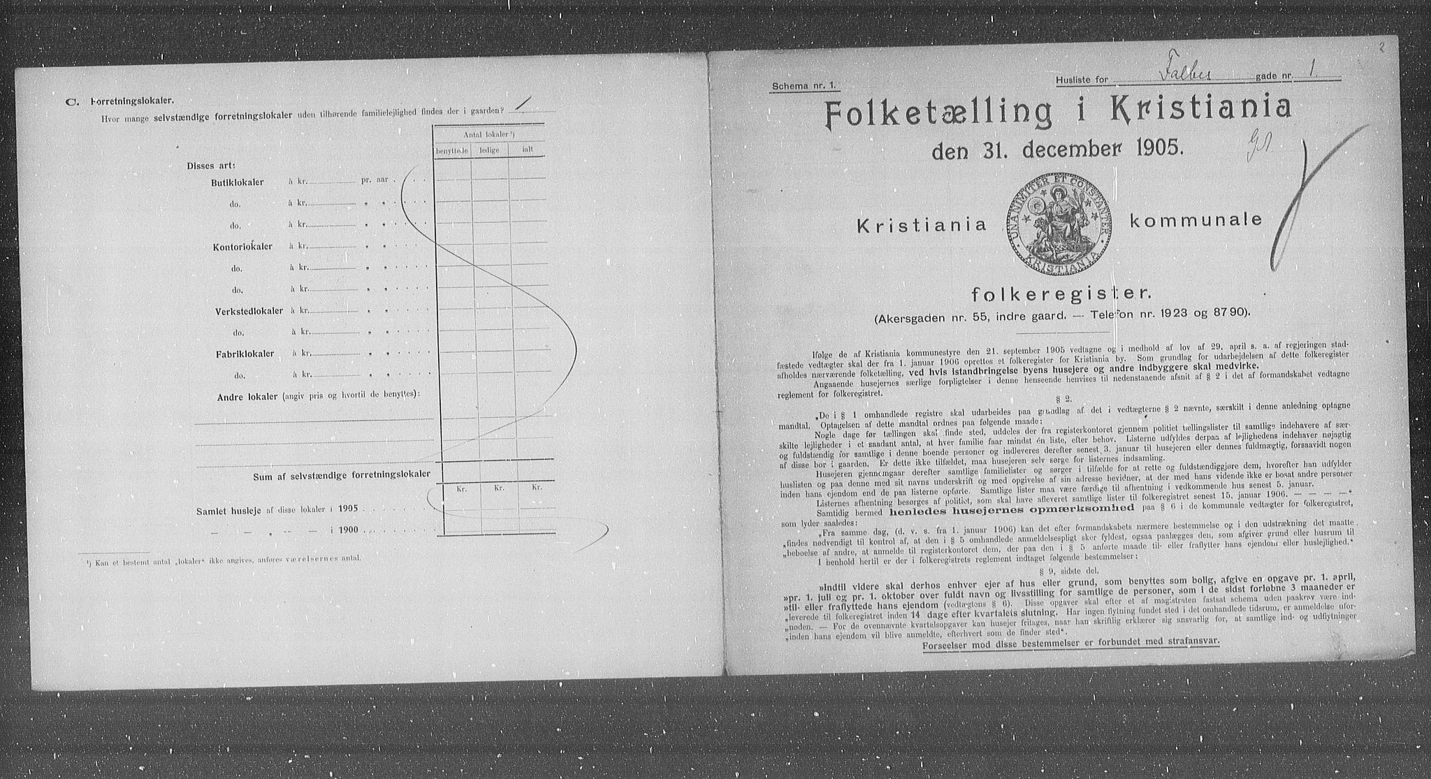 OBA, Municipal Census 1905 for Kristiania, 1905, p. 12014