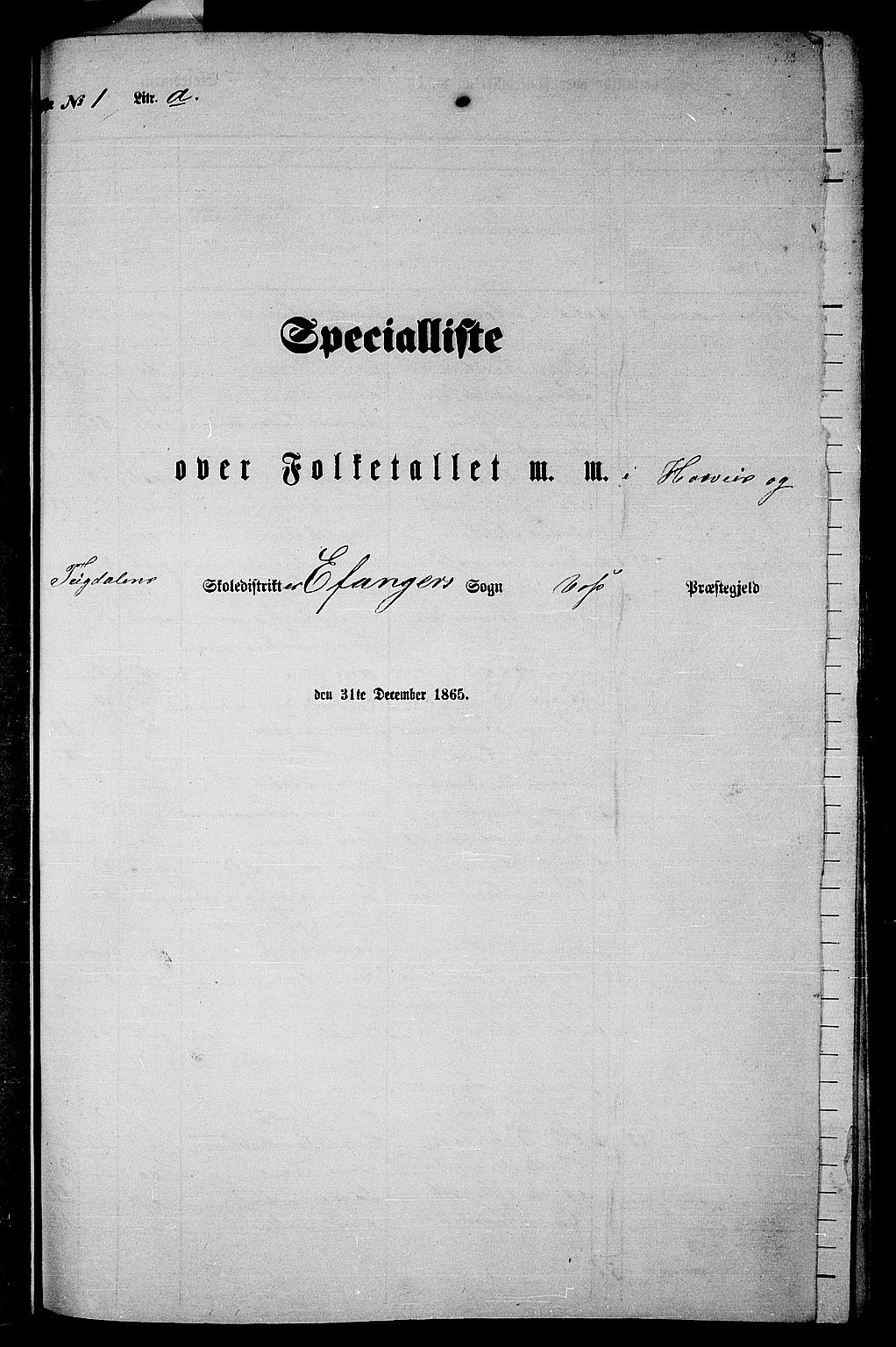 RA, 1865 census for Voss, 1865, p. 321