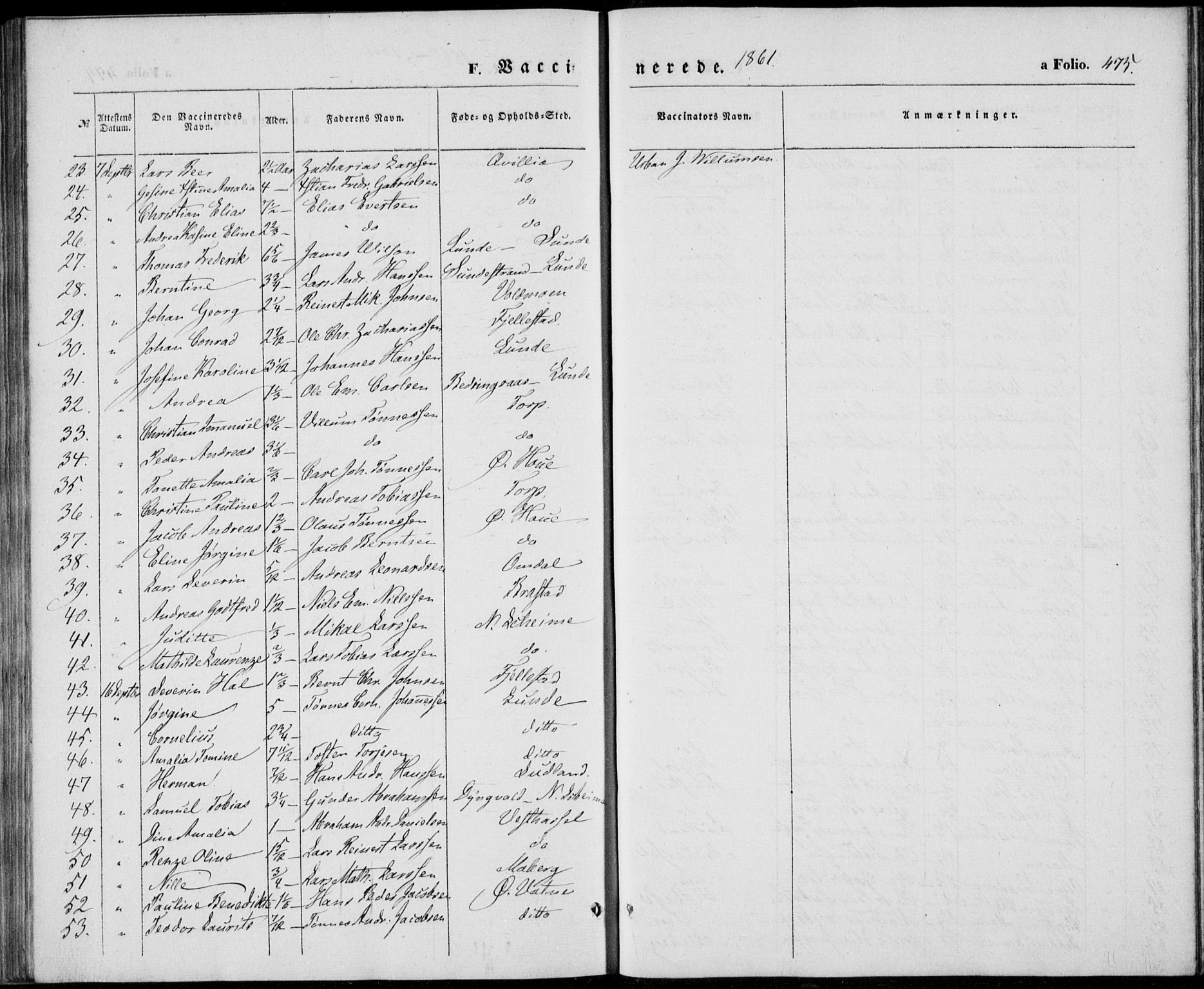 Lista sokneprestkontor, AV/SAK-1111-0027/F/Fb/L0002: Parish register (copy) no. B 2, 1847-1862, p. 475